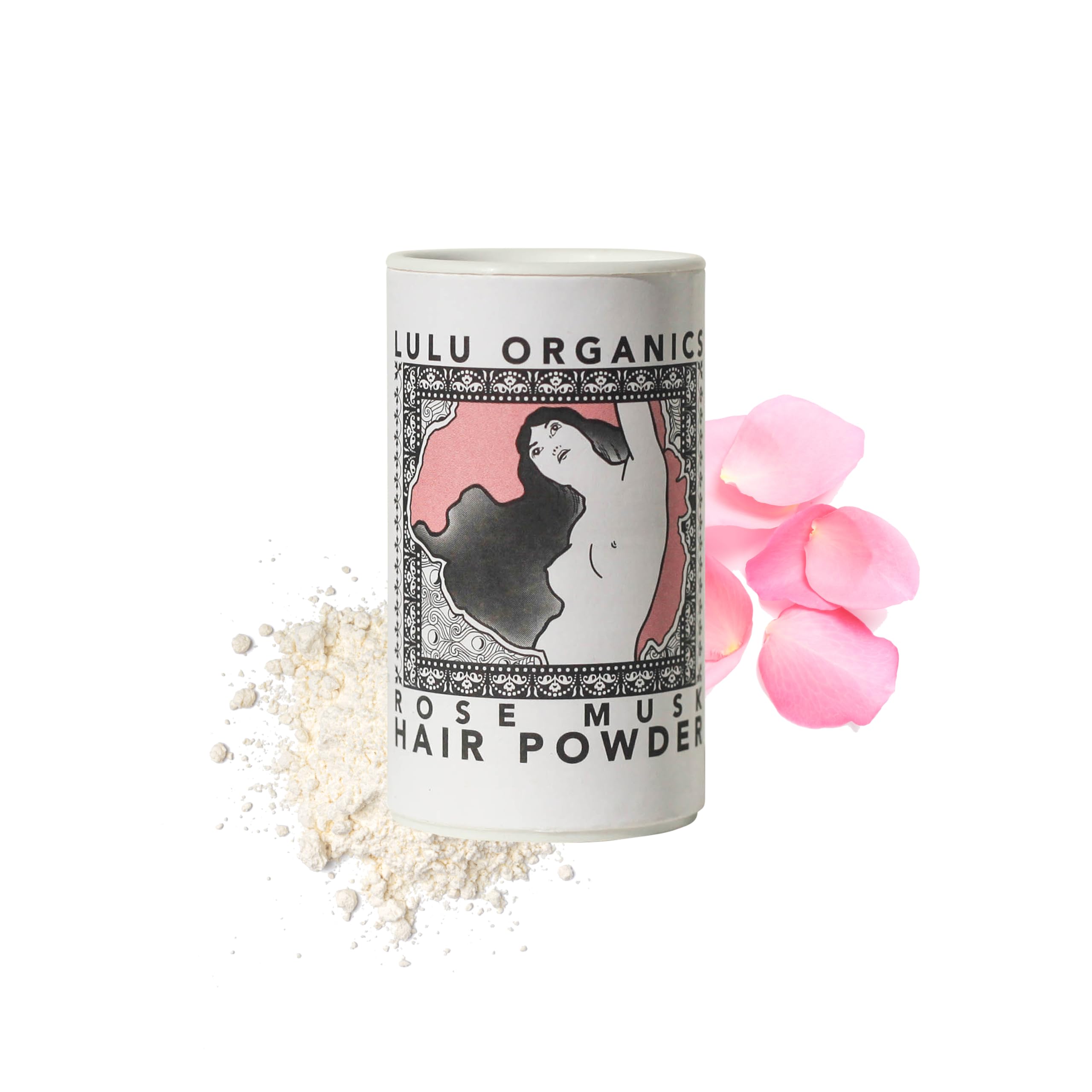 Lulu Organics Dry Shampoo, All Natural, Paraben Free, Talc Free, Rose Musk, 1 Oz, Ideal For Oily Hair And Every Hair Color, Trav