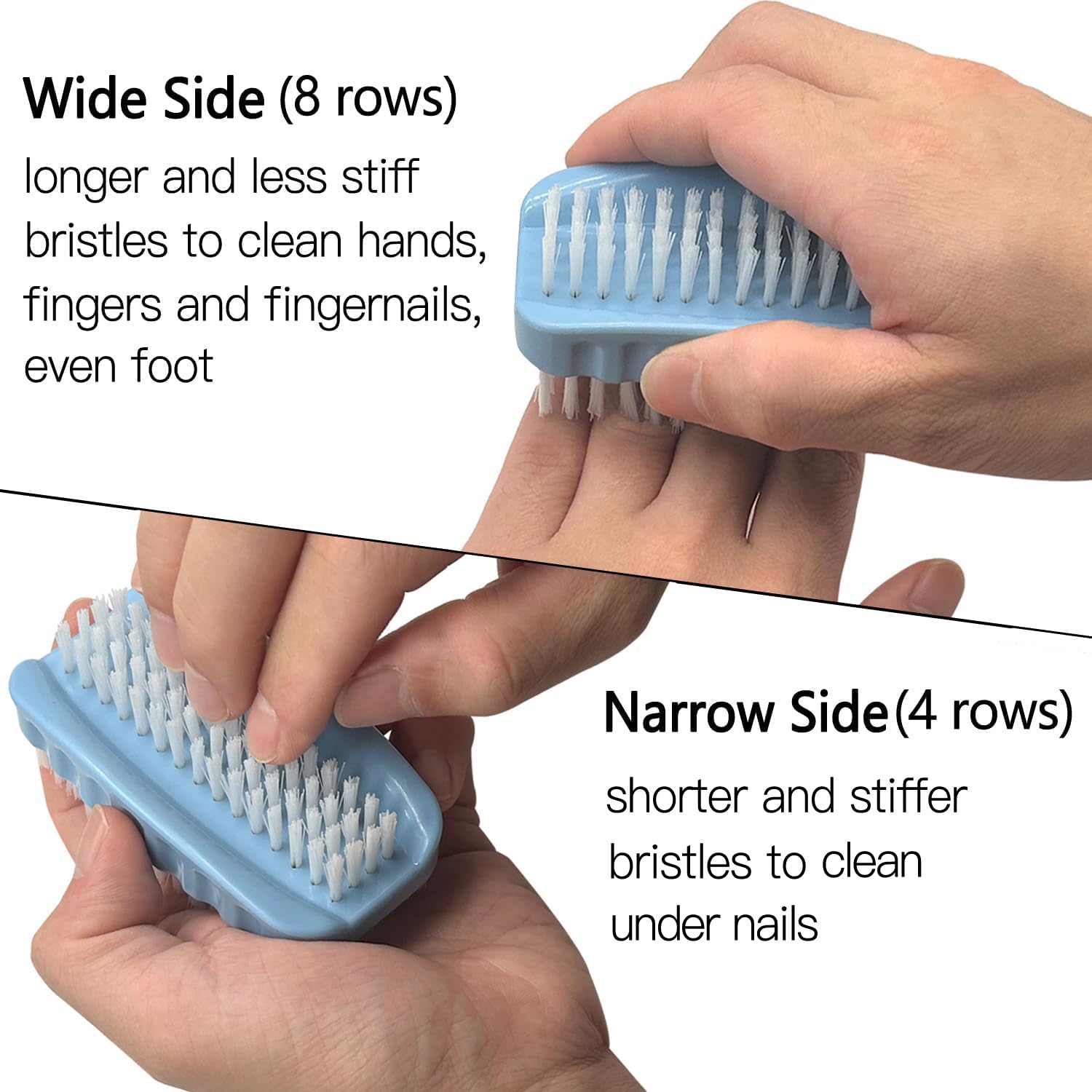 Nail Brush For Cleaning Fingernails Two Sided Hand Fingernail Scrub Brush Soft Stiff Nylon Bristles Nail Scrubber Brushes For Me