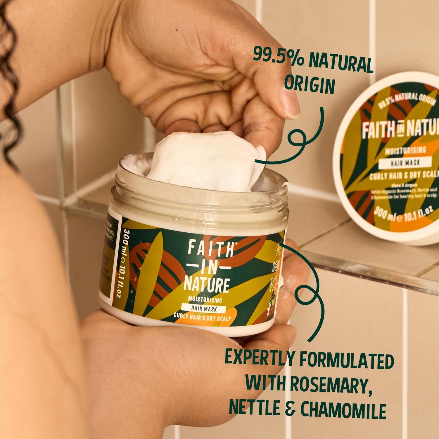 FAITH IN NATURE Natural Hair Mask - Vegan & Cruelty Free, No SLS or Parabens - 10.14 fl oz, Shea & Argan