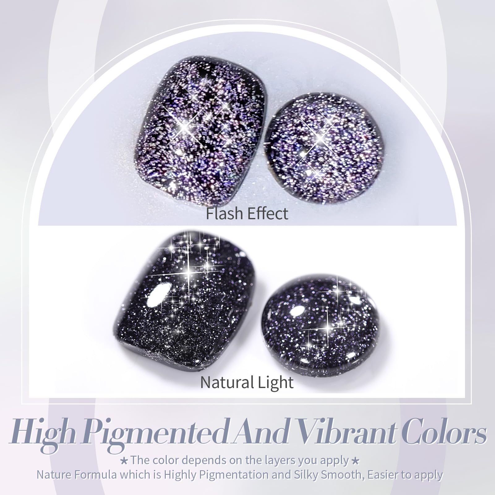 Born Pretty Black Reflective Glitter Gel Nail Polish Set For Christmas Nails Holographic Sparkle Glitter Gel Flash Soak Off Mani