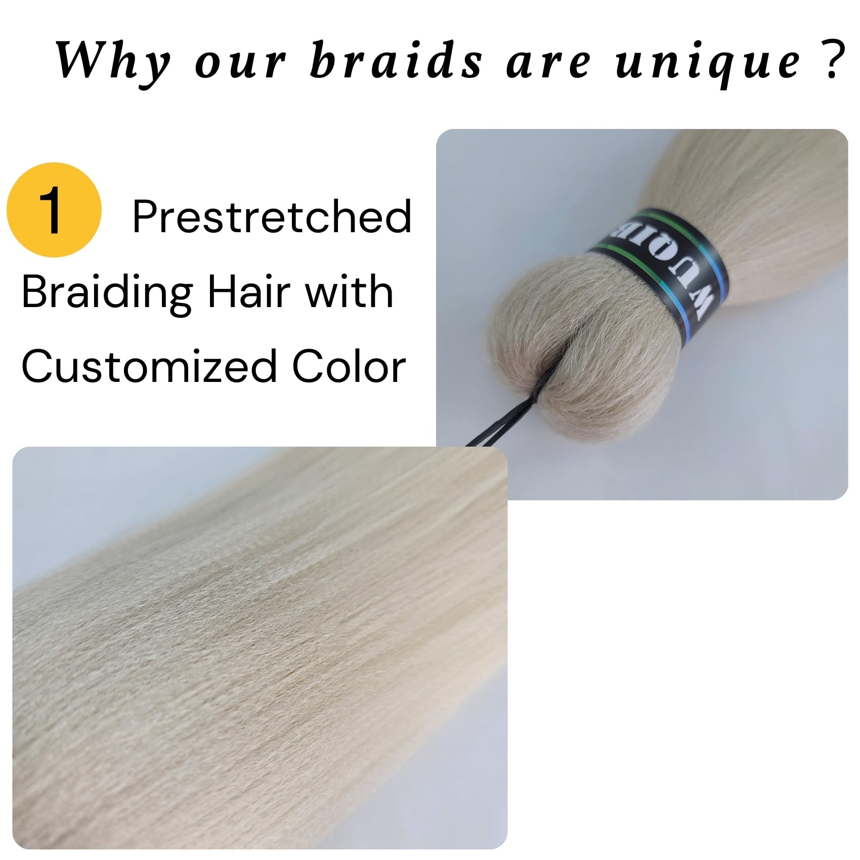 Ash Honey Blonde Pre-stretched Braiding Hair Hypoallergenic ez Braid Pre stretched Braiding Hair Extensions for Knotless Box Bra