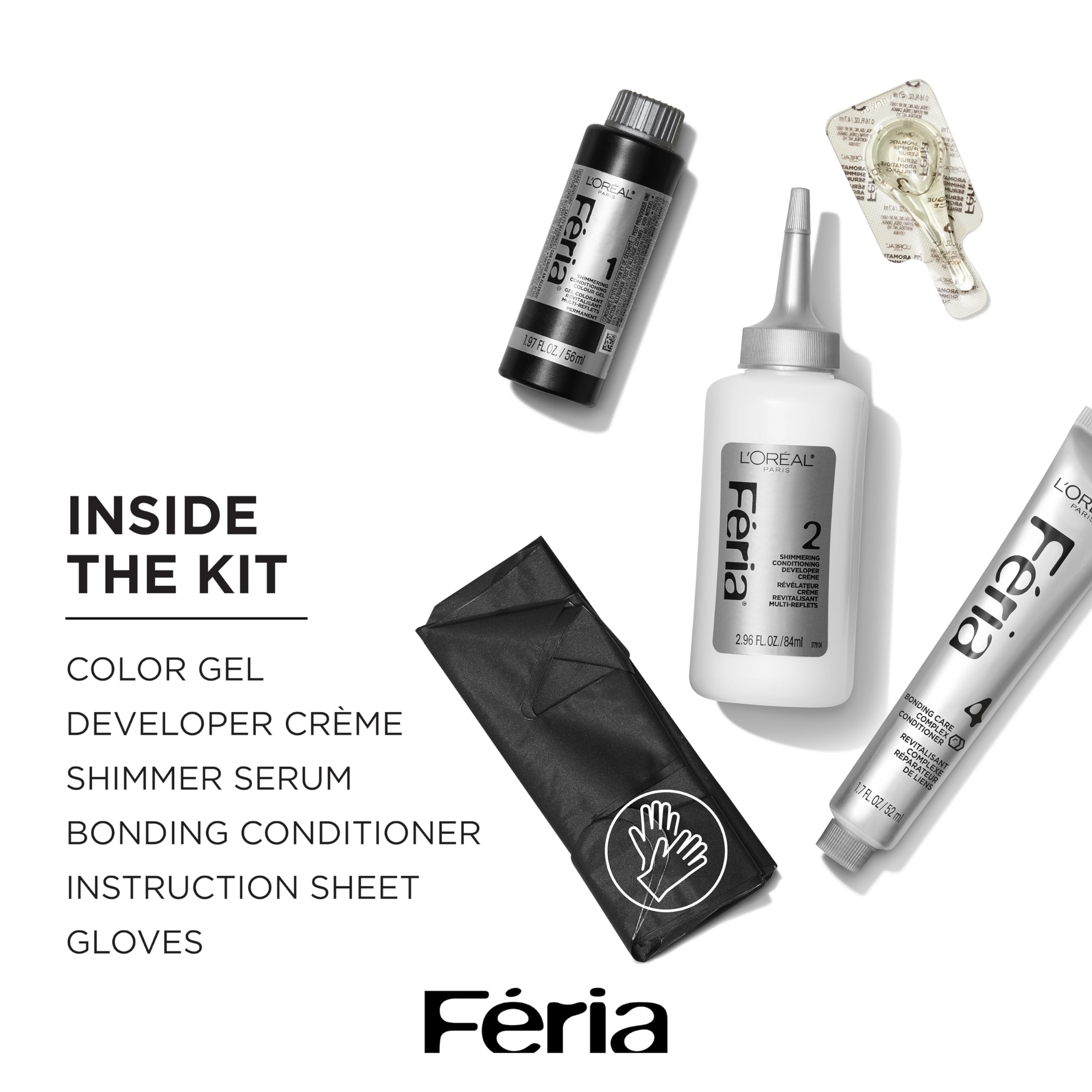 L'Oreal Feria Multi-Faceted Shimmering Colour, Warmer, 36 Deep Burgundy Brown, 1 ea (Pack of 4)
