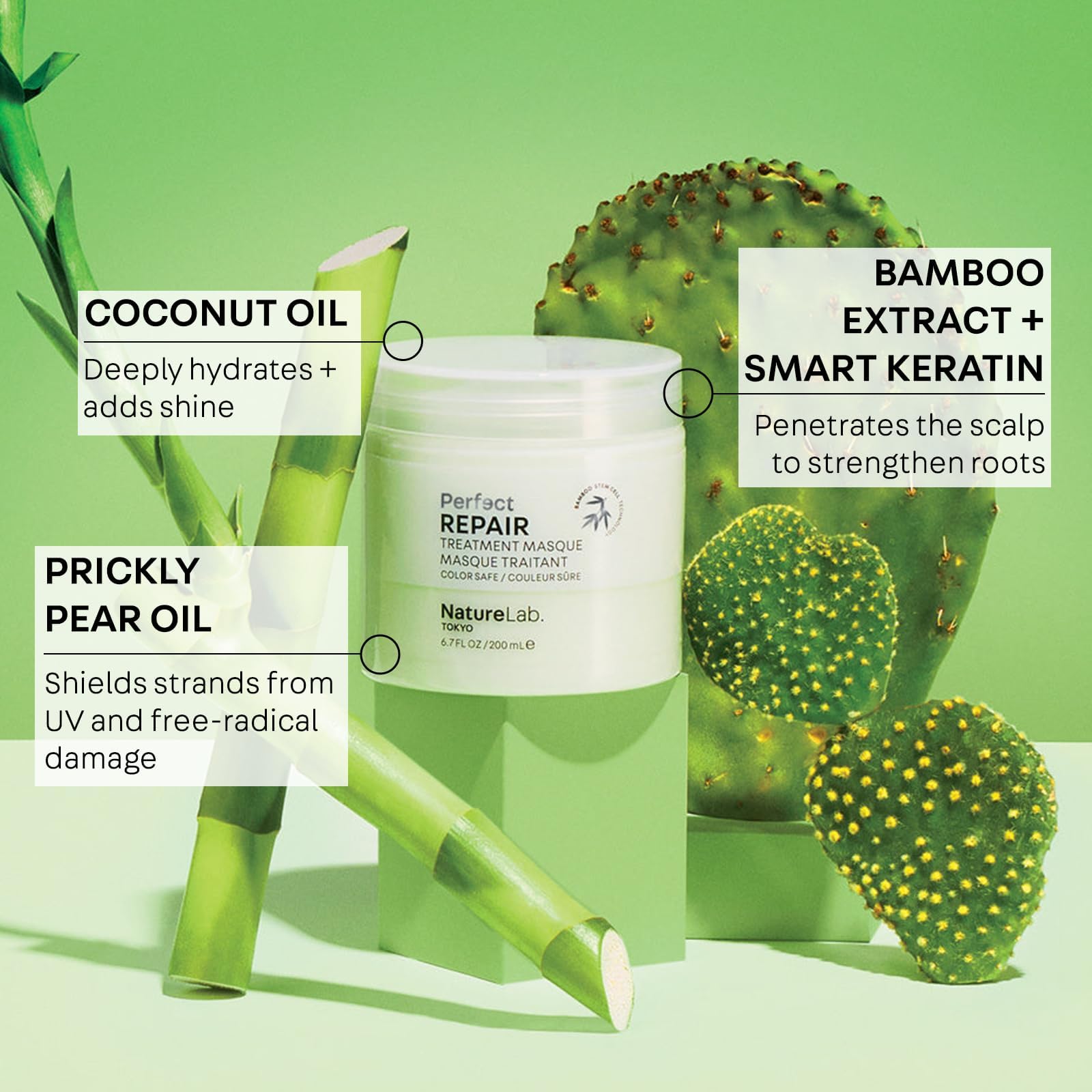 Naturelab. Tokyo Perfect Repair Treatment Masque: Heat And Color Protection, Hair Mask Treatment To Strengthen And Repair Dull,