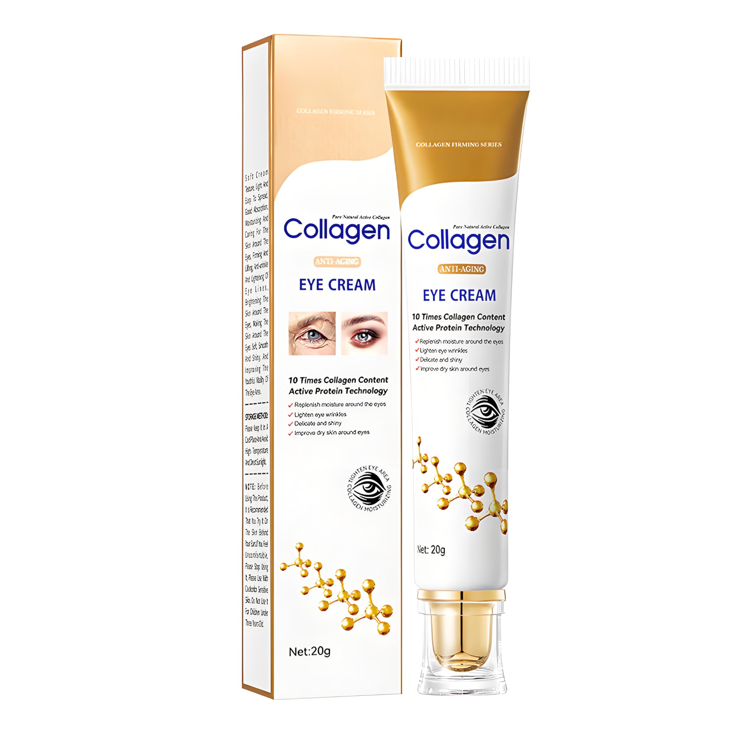 Babook Collagen Anti Aging Eye Cream  10X Collagen, Reduce Wrinkles & Fine Lines, Lighten Dark Circles, Hydrate & Firm Under Ey
