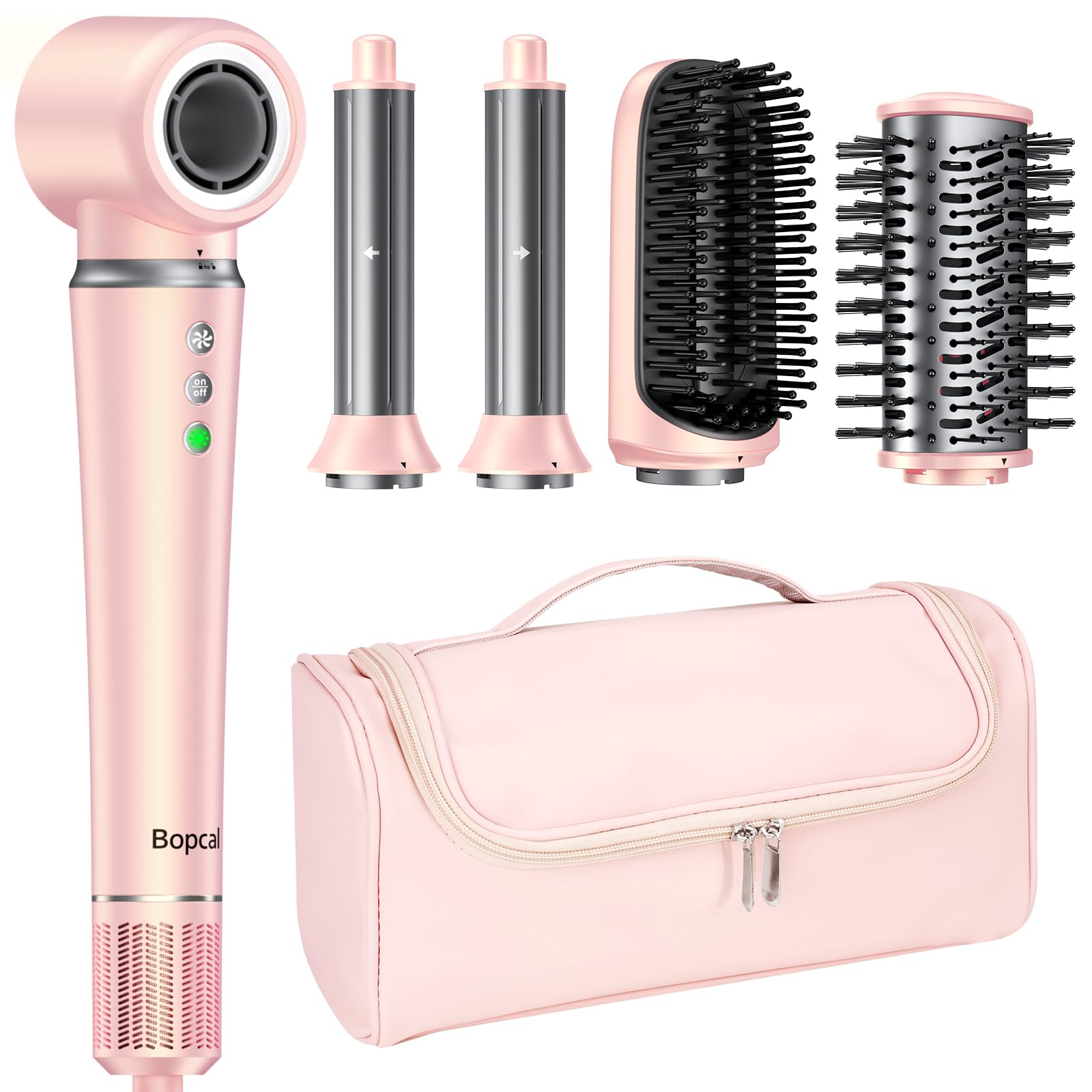 5 in 1 Hair Styling Kit with Travel Case, Multi Hair Styler Set for Curling, Straightening, Volumizing & Smoothing, Hot Air Brus