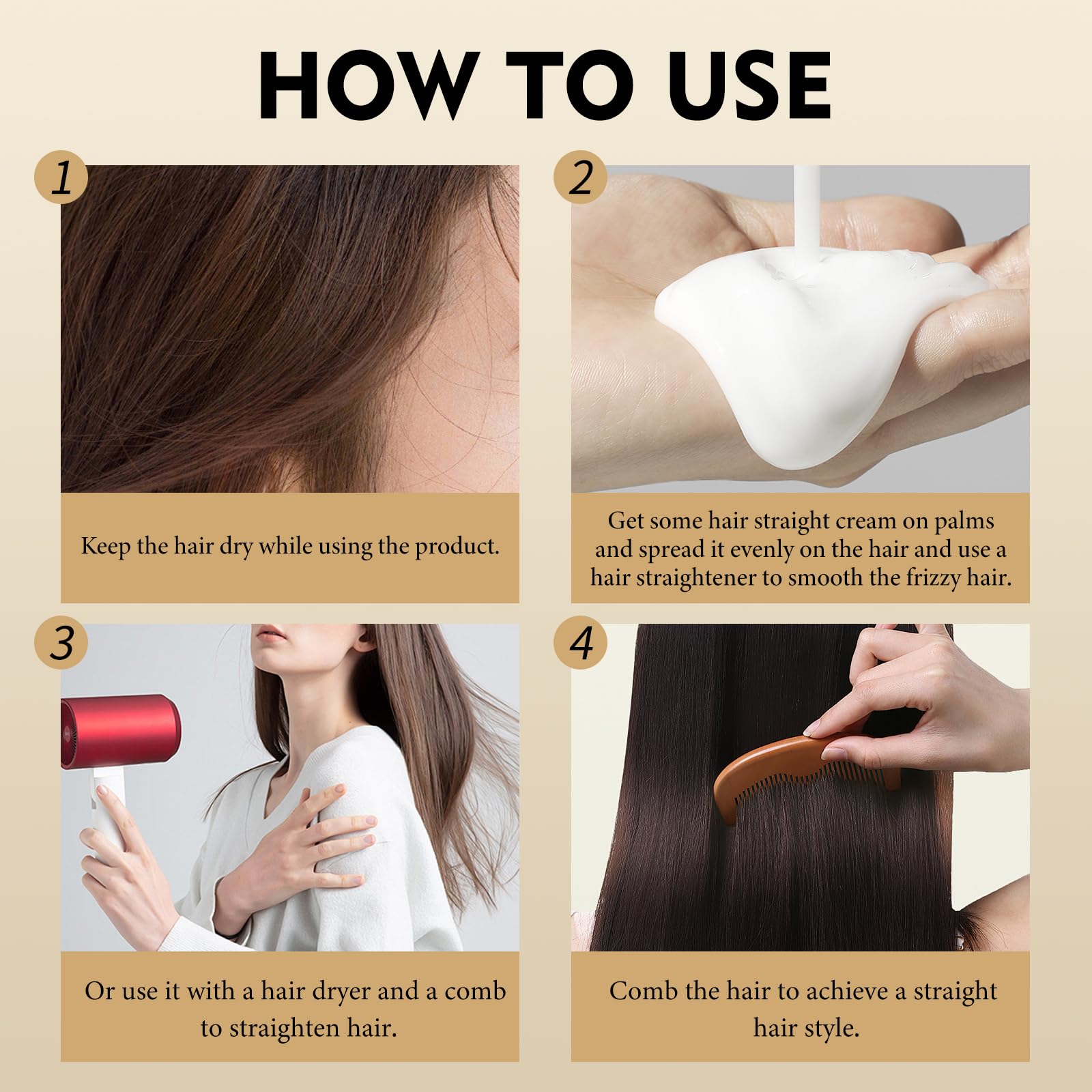SEVICH Hair Straightener Cream - Frizz Control Hair Care Products, Hair Serum for Frizzy and Damaged Hair, Keratina Para Alisar