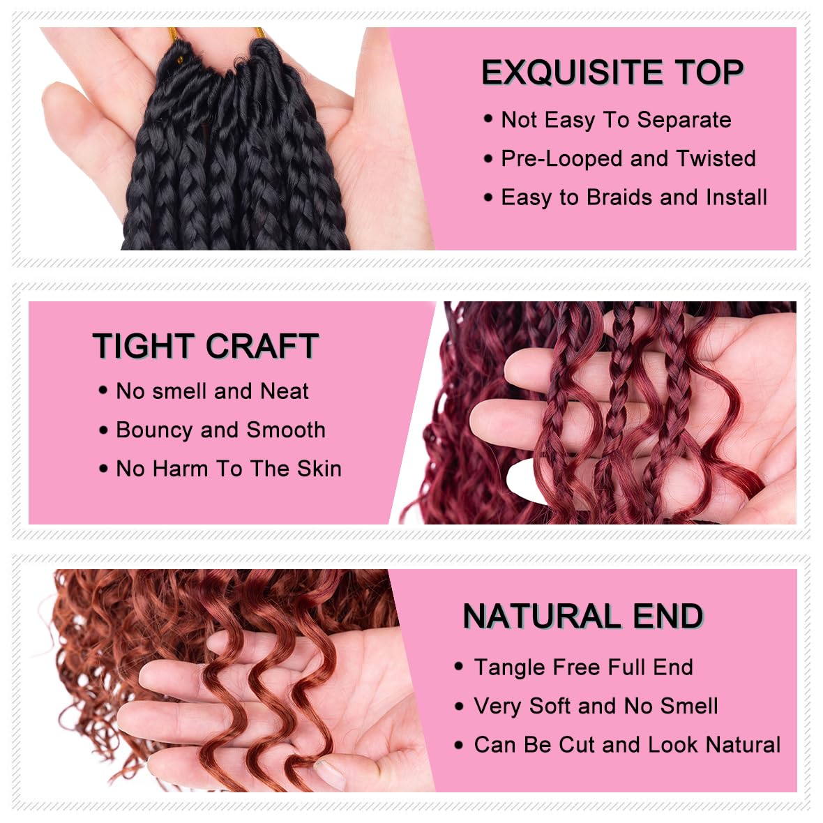 Cookoo 8 Packs Goddess Box Braids Crochet Hair 22 Inch Bohemian Hippie Box Braids Crochet Hair With Curly Ends Synthetic Crochet