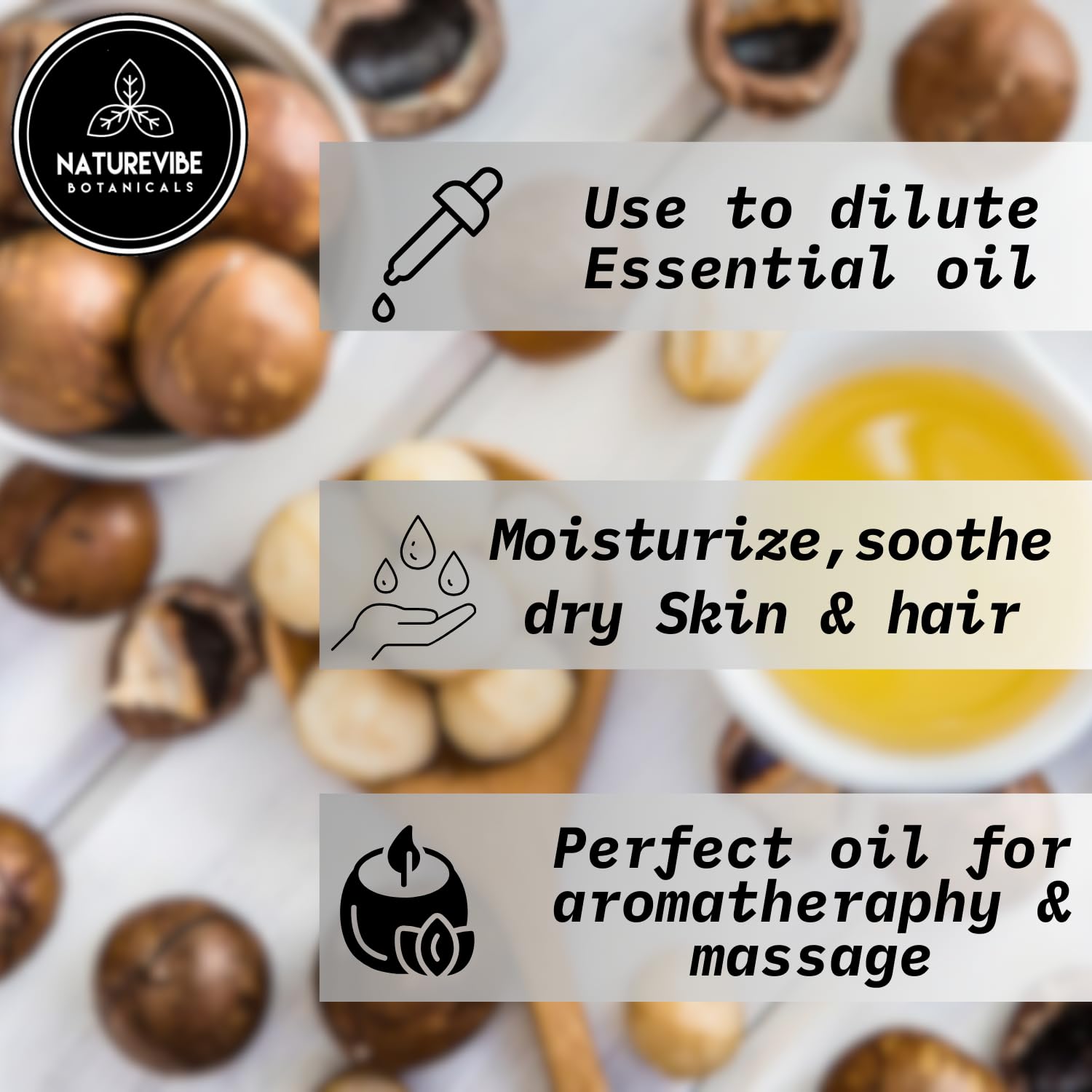 Naturevibe Botanicals Kukui Nut Oil 32 Ounces | 100% Pure And Natural | Great For Skin Care And Hair Care