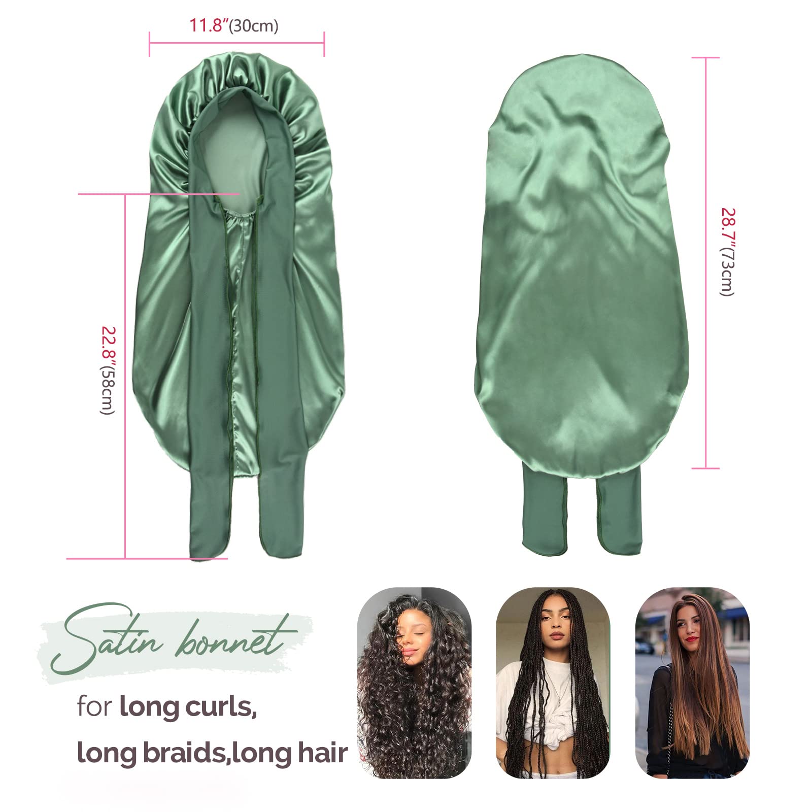 Yanibest Silk Bonnet For Sleeping Women Braid Bonnet For Long Hair With Tie Band Satin Bonnet For Braids Hair Sleeping Cap