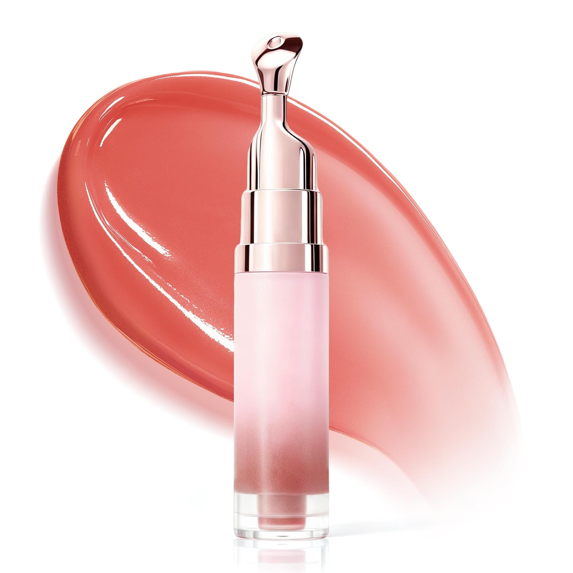 Brightening Lip Serum, Peptide Lip Plumper Non Sticky Tinted Lips Gloss, Hydrating Moisturizing Care Hyaluronic Acid Squalane fo
