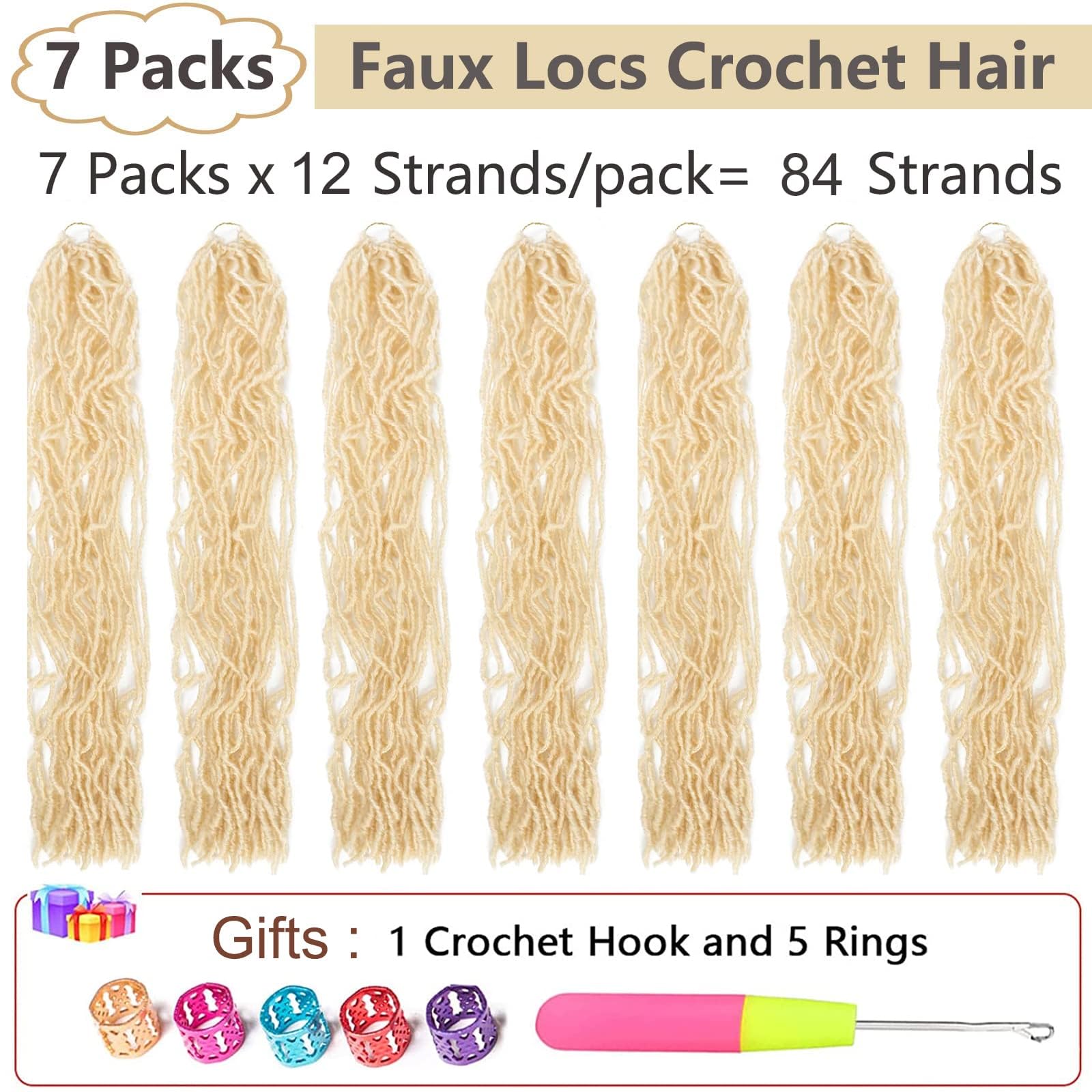 Faux Locs Crochet Hair 30 Inch 7 Packs Soft Locs Long Crochet Locs Goddess Locs Natural Synthetic Pre Looped Crochet Braids For