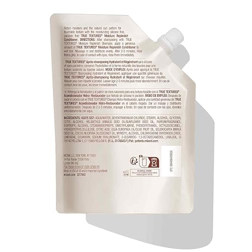 Mizani True Textures Moisture Replenish Conditioner  Moisturizes & Defines Curls  Silicone & Paraben-Free  For Curly Hair  16.9