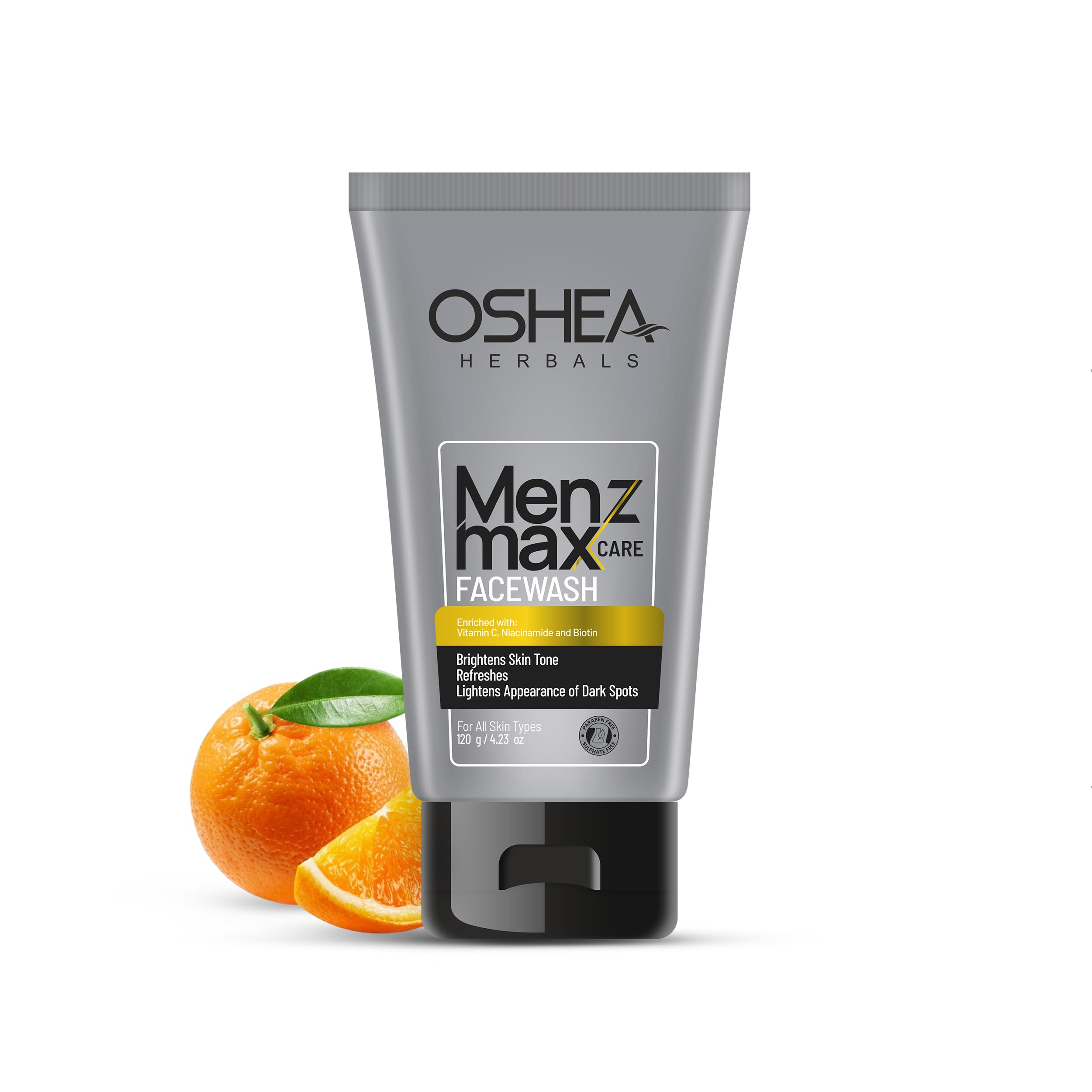 Oshea Herbals Menz Max Care Brightening Face Wash For Men | Controls Oil, Reduces Dark Spots & Brightens Skin Tone | Enriched Wi