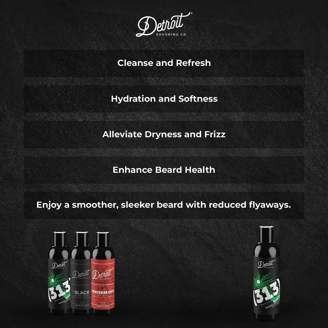 Detroit Grooming Co. Beard Wash - Men'S Beard Shampoo - Deeply Cleanses & Refreshes Beards - Aloe Vera With Essential Oils - Bea