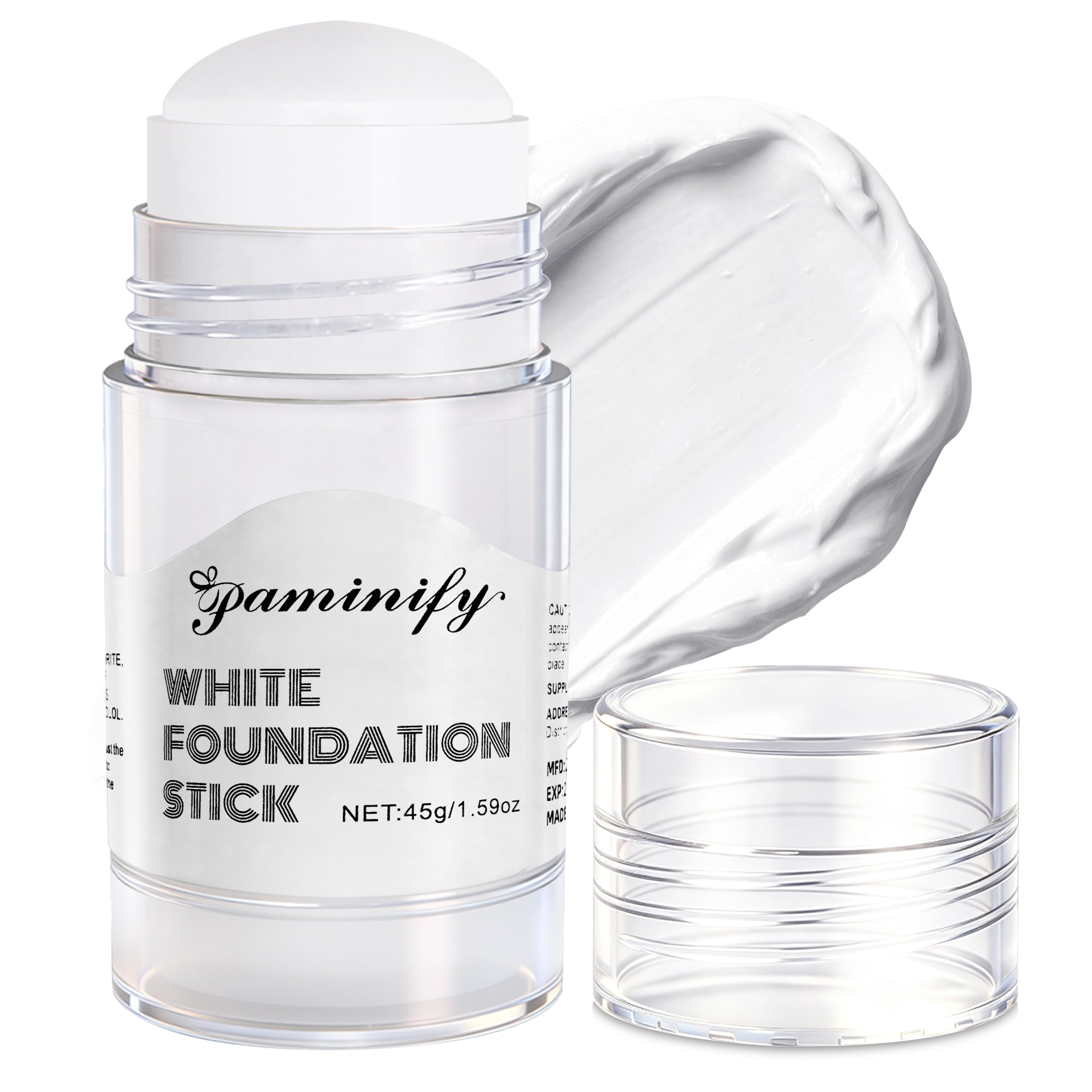Paminify White Foundation Stick for Halloween, Lightweight White Face Paint Stick Waterproof Foundation for Skeleton Goth Vampir