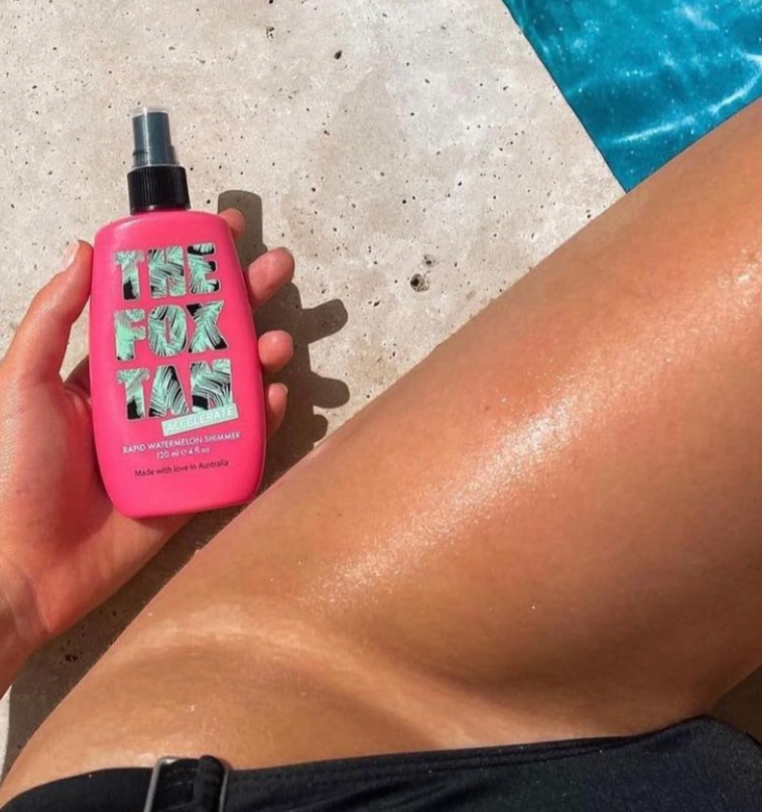 The Fox Tan Rapid Watermelon Mist Shimmer 120Ml/4 Fl.Oz  Natural Tanning Lotion & Accelerator  Mist Spray For Dark, Flawless, Ta