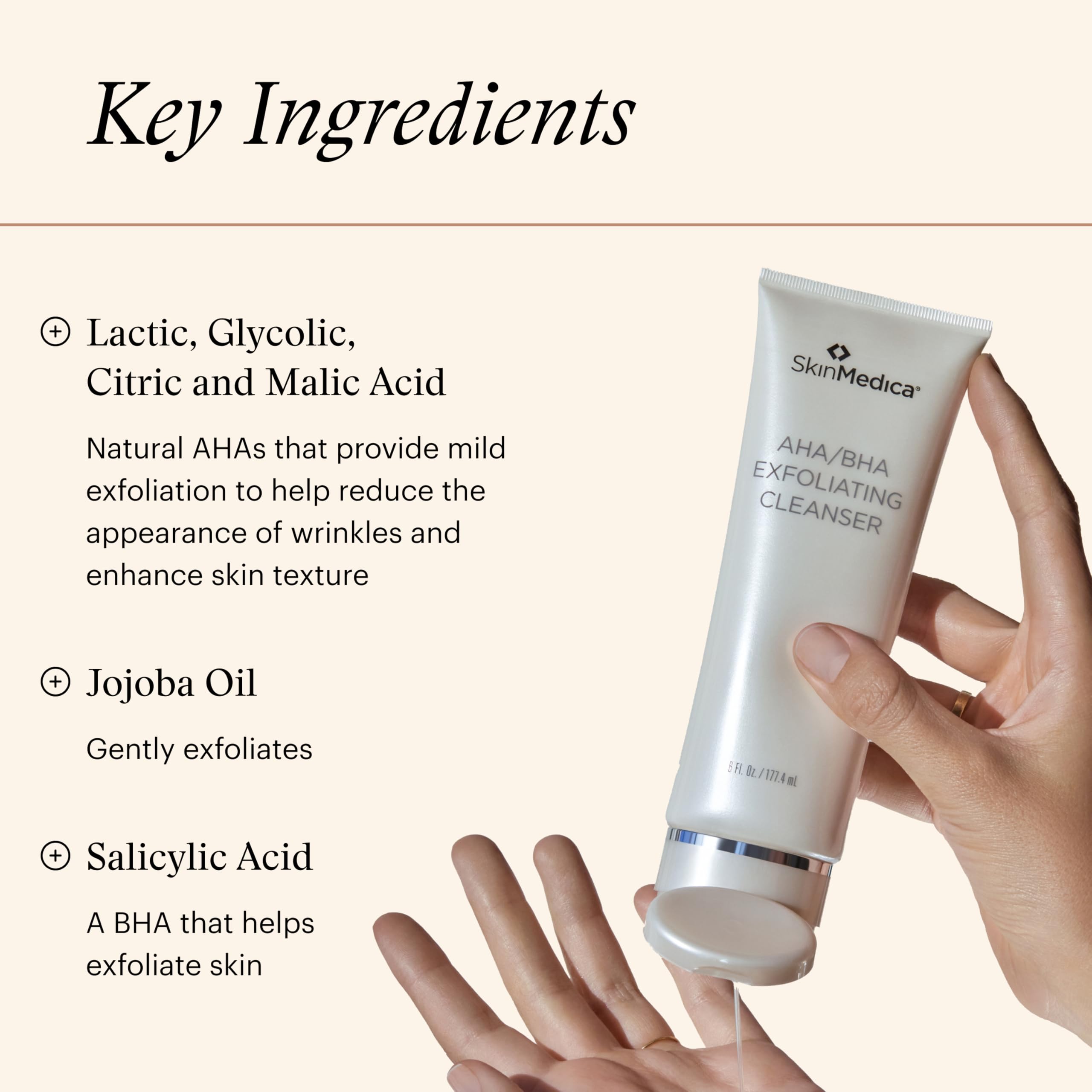 SkinMedica AHA/BHA Exfoliating Cleanser - Gently Scrub Away Dead Skin with Exfoliating Face Wash Cleanser, Improving the Appeara