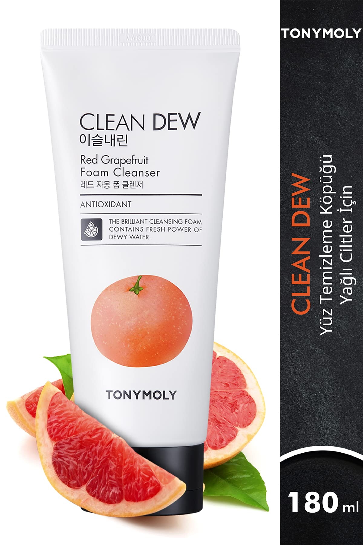 TONYMOLY Clean Dew Foam Cleanser, Red Grapefruit, 6 Fl Oz