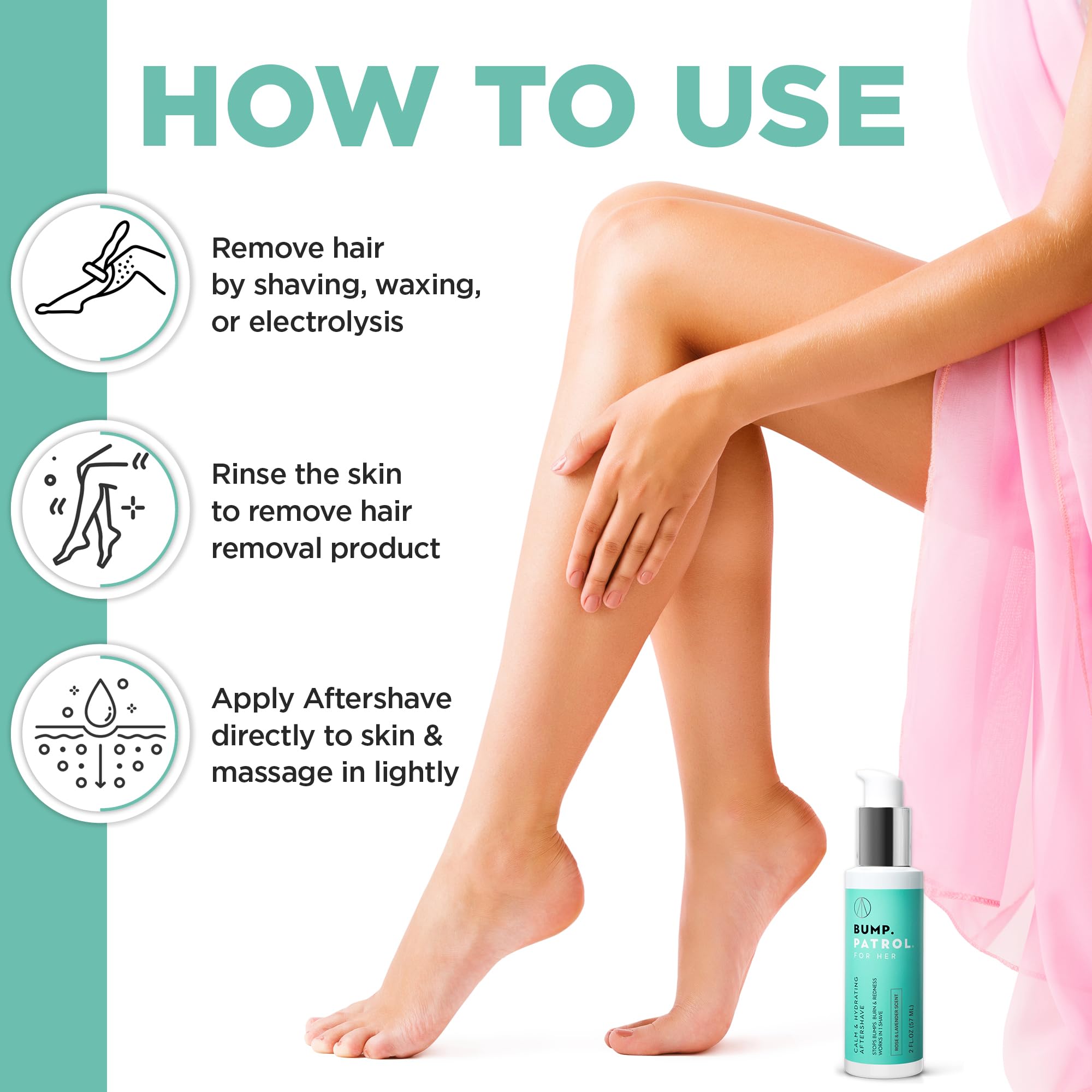 Bump Patrol For Her - Calm & Hydrating Aftershave for Women - Razor Bumps, Razor Burn, and Ingrown Hair Treatment for Bikini Are