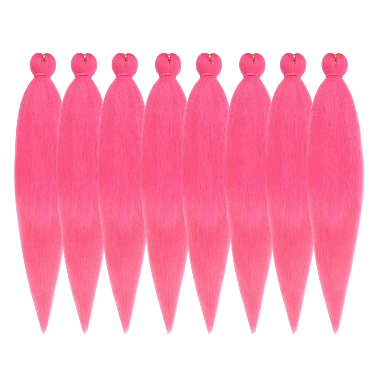 Rosdina Pre-Stretched Braiding Hair - 30 Inch 8 Packs Pink Super Long Braiding Hair For Twist Or Box Braids, Yaki Texture Hot Wa