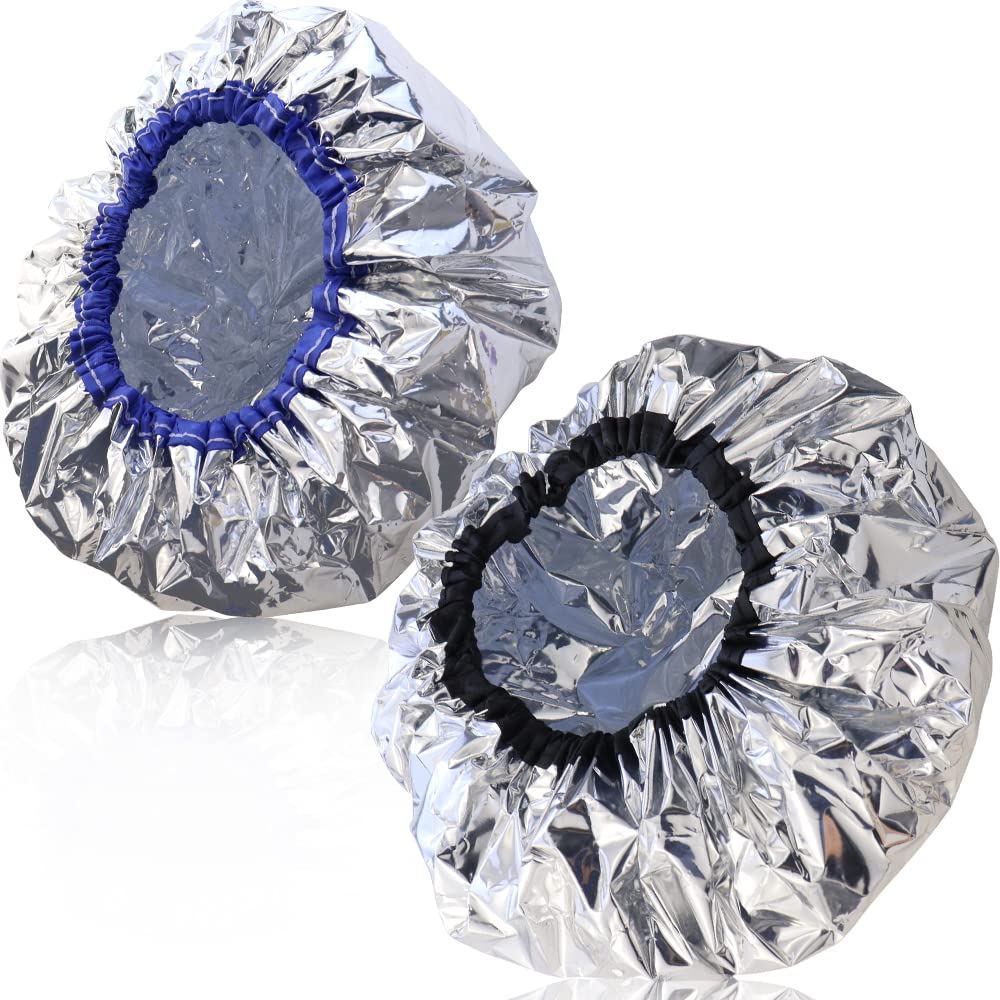 Tcotbe 2 Pieces Conditioning Caps Made Of Aluminum Foil, Thickened Shower Caps For Hot Oil Treatment, Reusable Hair Processing C