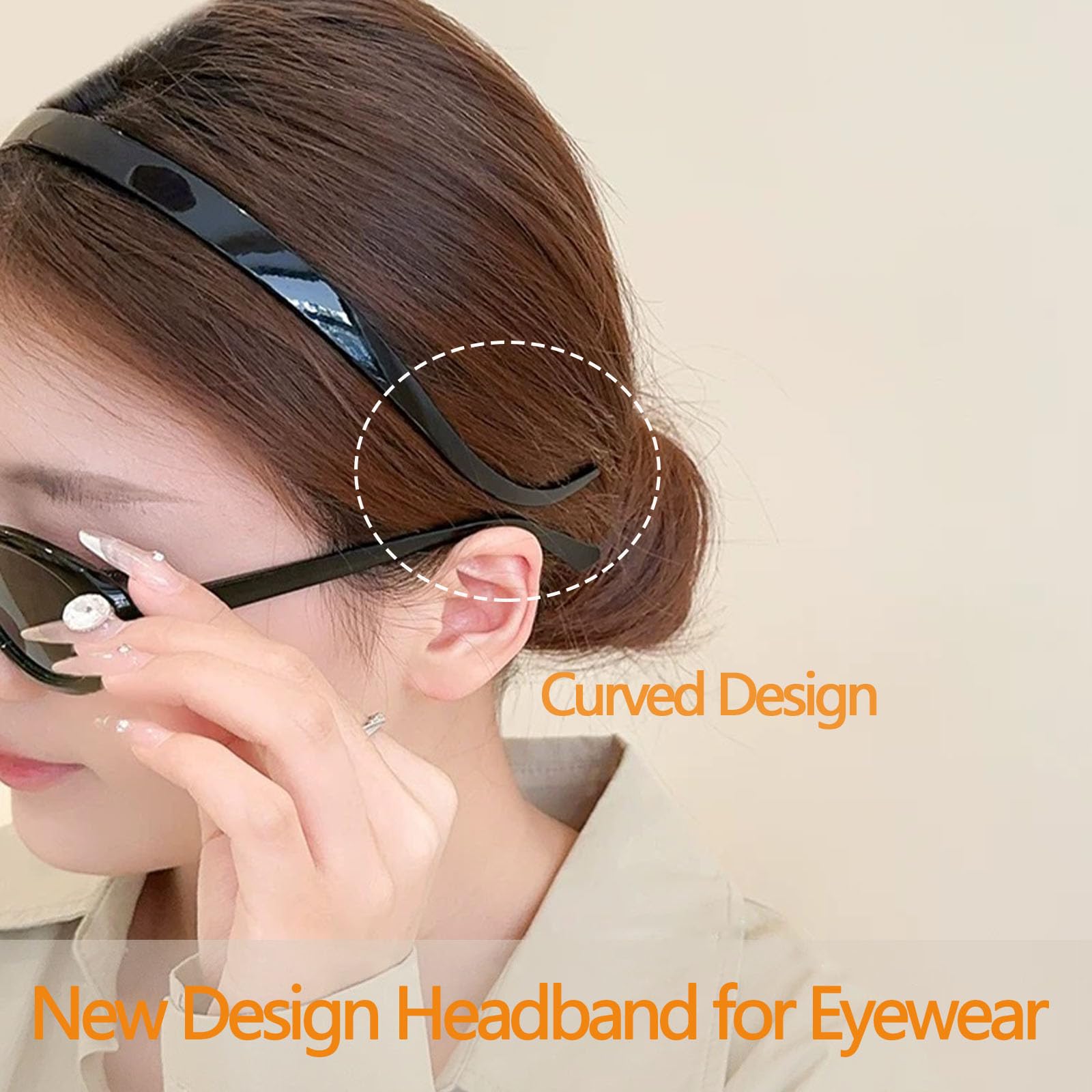Kovolitu 3 Pack Headbands Designed For Eyewear,Flex No Pressure Headbands For Women Leopard Pattern Comfortable Plastic Headband
