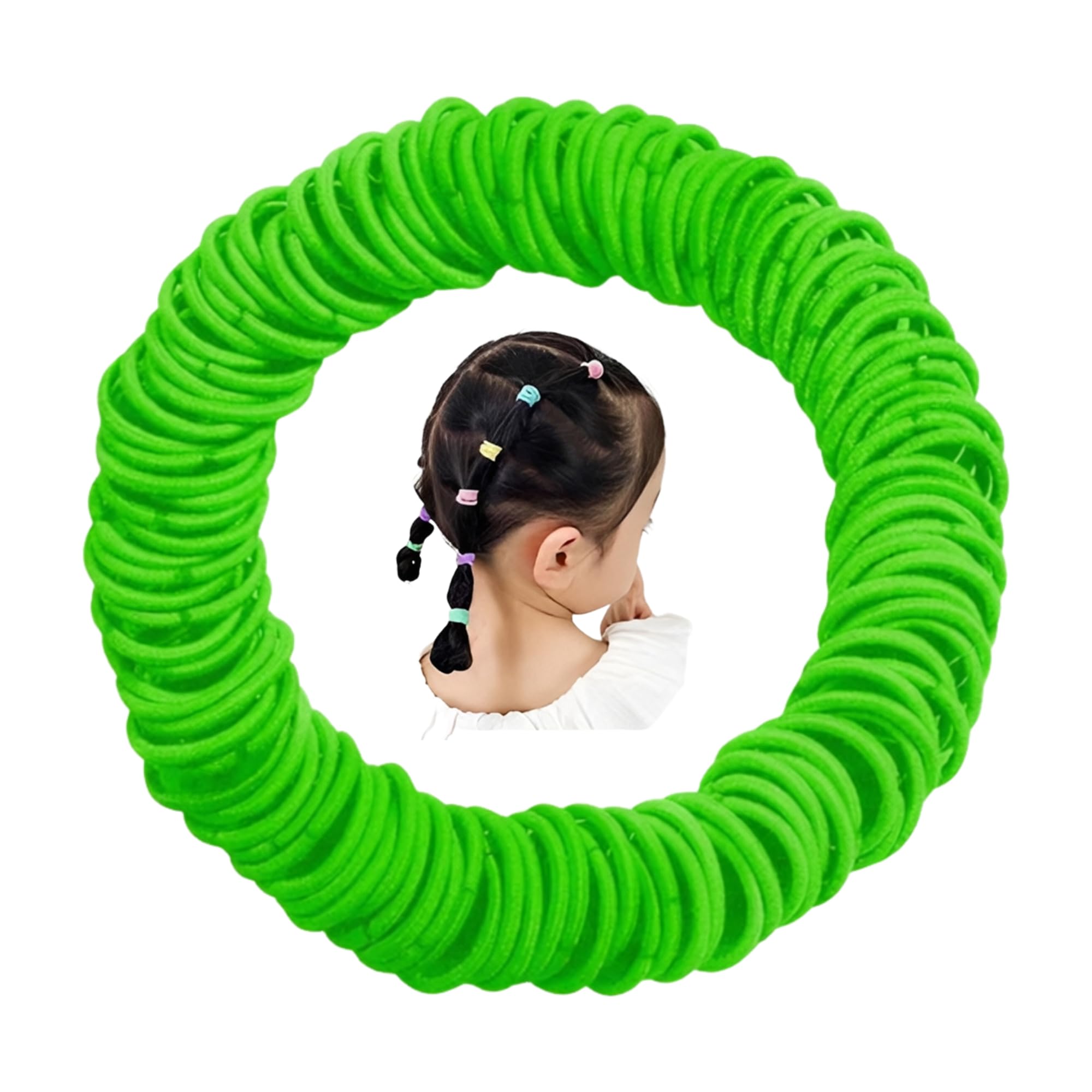 4mm green headband -200 elastic bands, suitable for women and girls headbands, suitable for daily exercise ponytails (green)