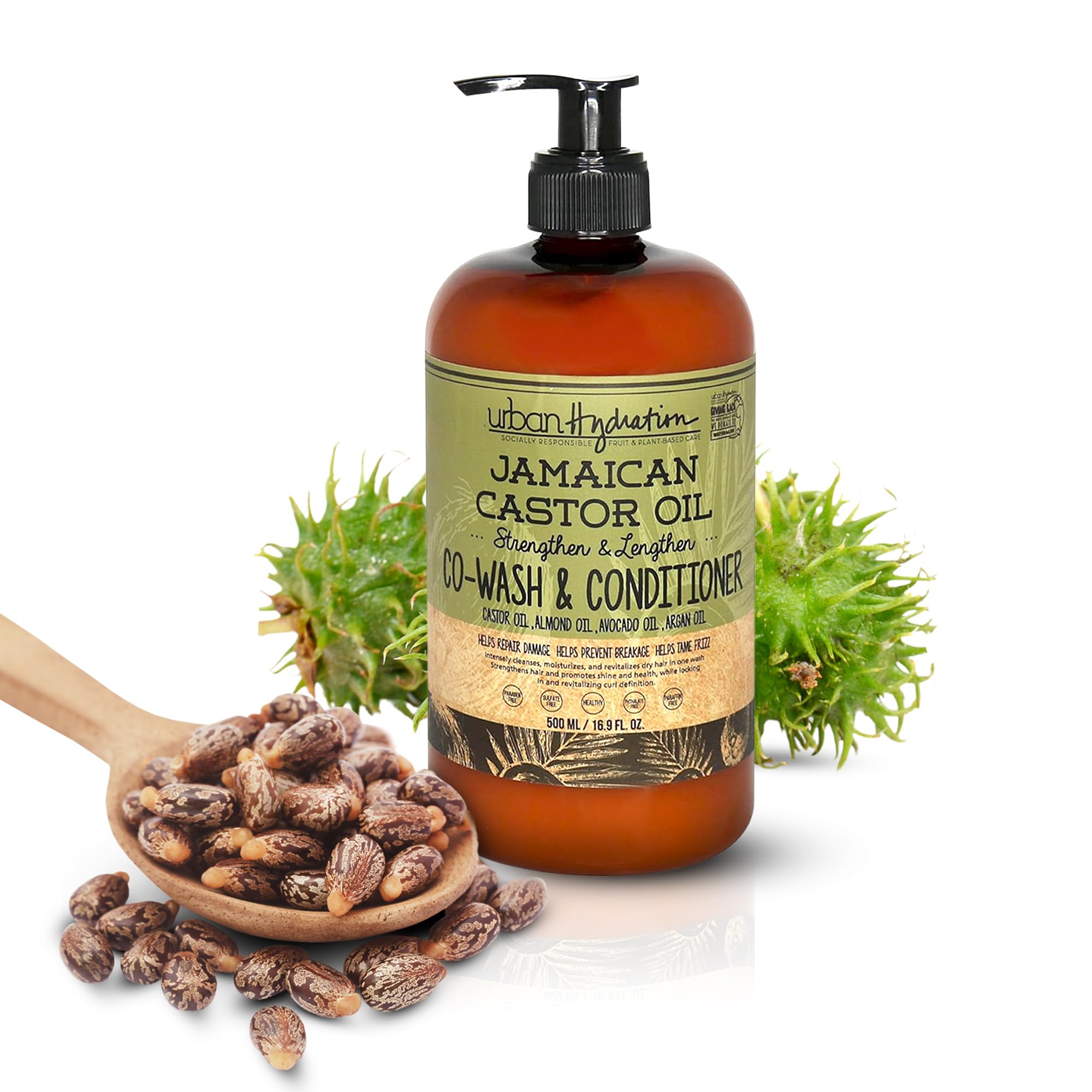 Urban Hydration Jamaican Castor Oil Co-Wash and Conditioner | Sulfate, Paraben and Dye Free, Cleanses, Hydrates and Repairs Dama