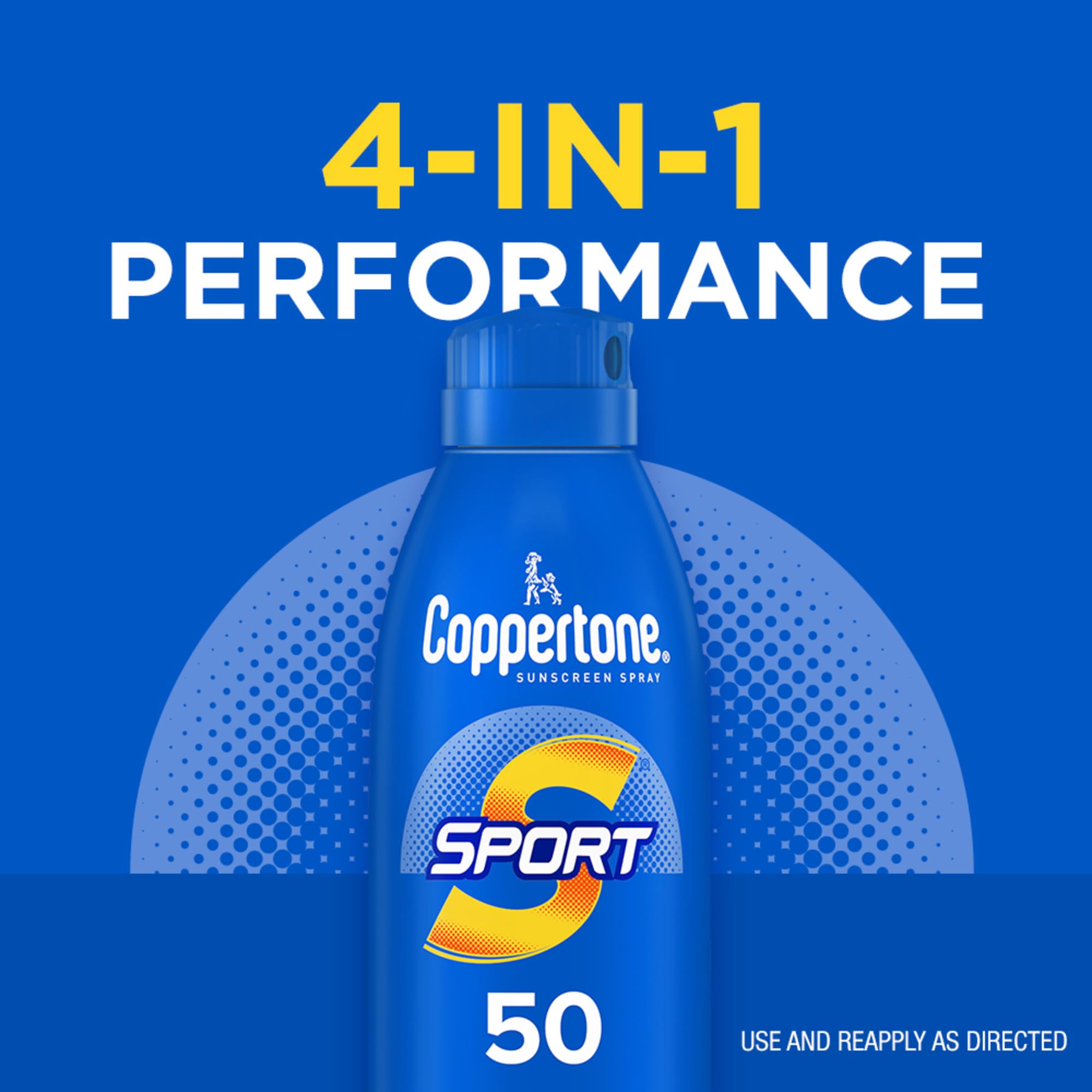 Coppertone Sport Sunscreen Spray Spf 50 55 Oz, Water Resistant , Broad Spectrum , Bulk Pack, Pack Of 3