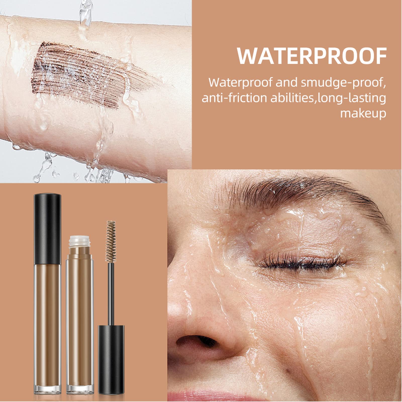 DAGEDA 2Pcs Dark Brown Brow Gel, Eyebrow Setting Gel, Waterproof and Sweat-Proof, Eyebrow Repair Liquid for Brows Styling 1.81oz