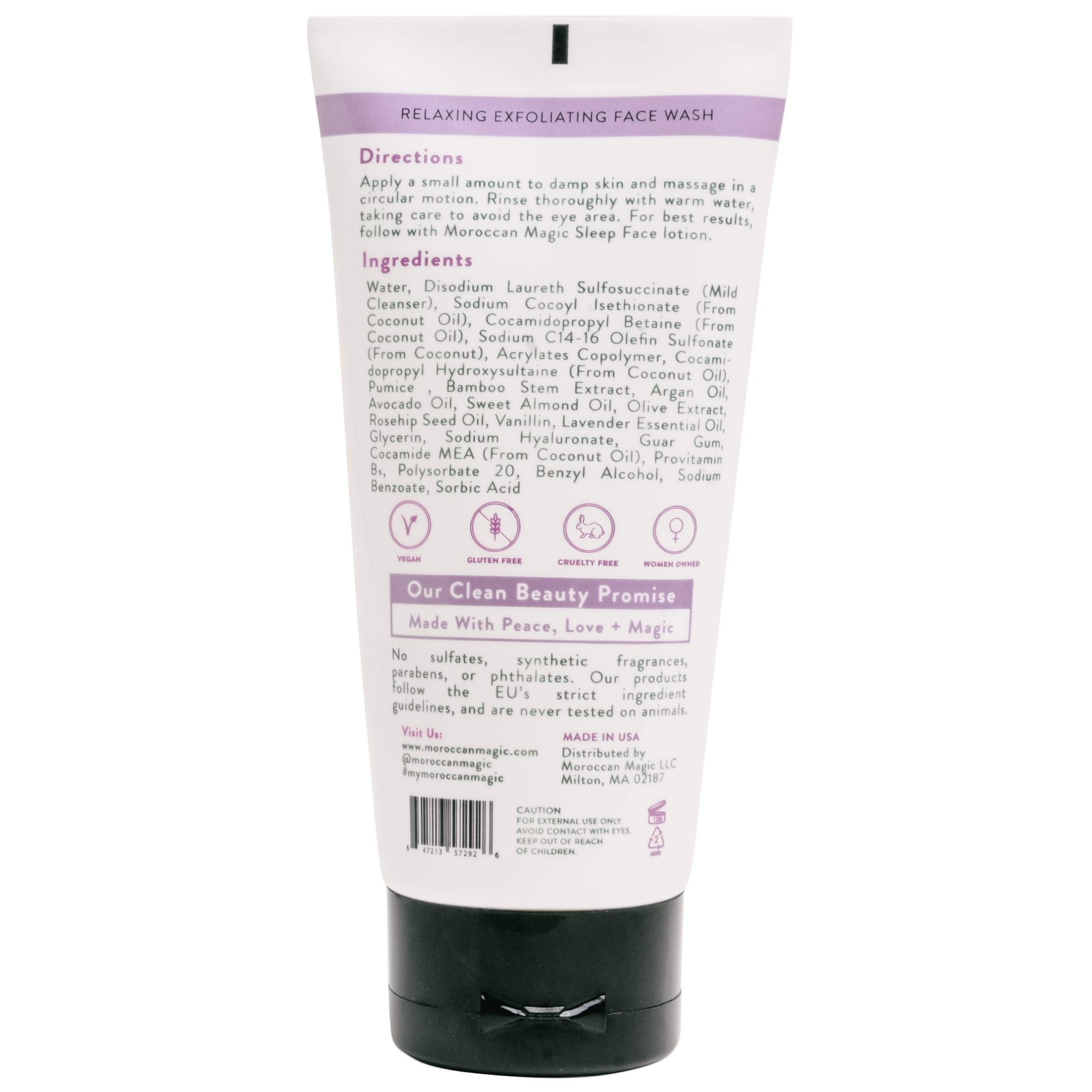 Moroccan Magic Sleep Exfoliating Face Wash | Clean Beauty | Sweet Lavender | Vegan | Cruelty-Free