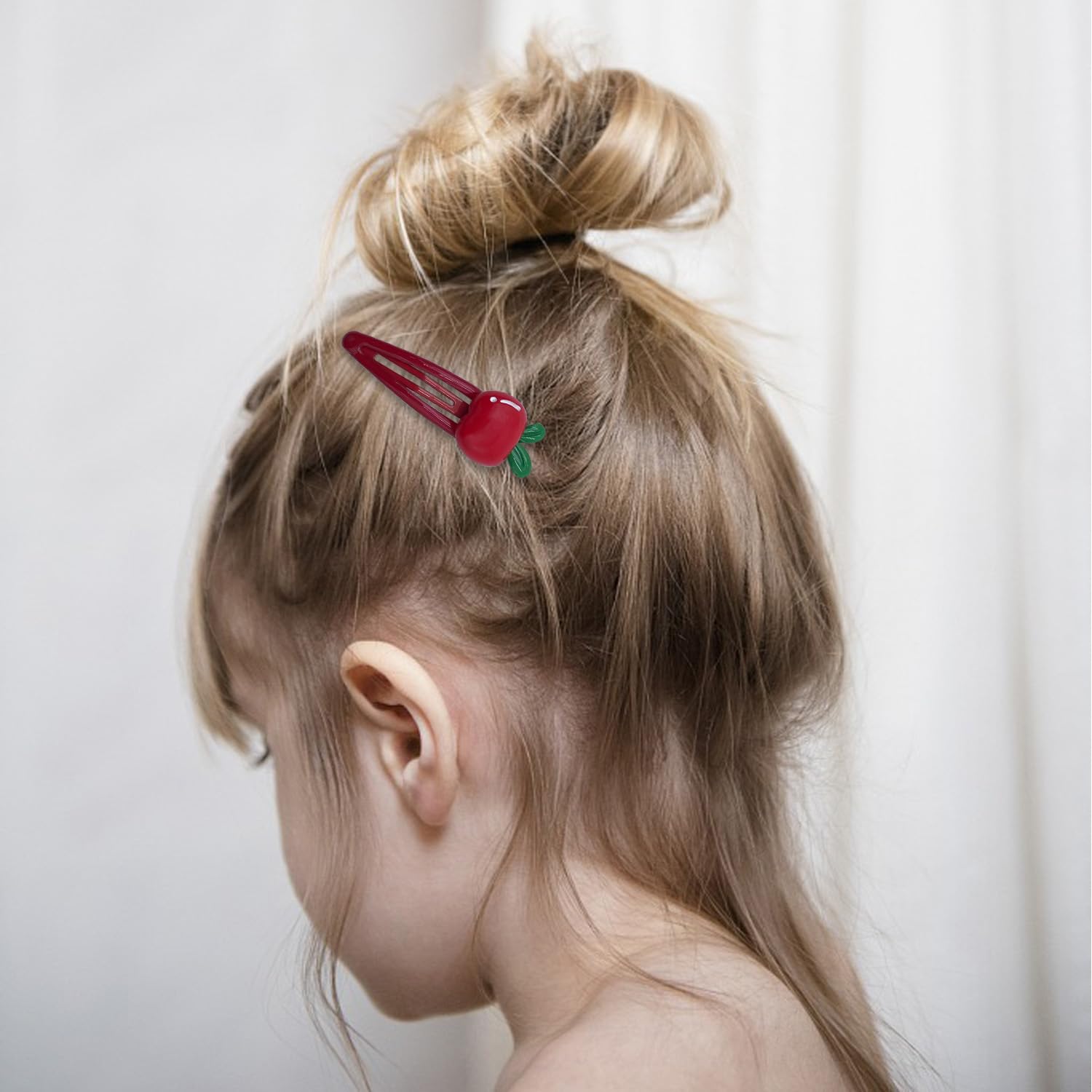 20Pcs Apple Snap Hair Clips Red Apple Hair Clips Apple Hair Barrettes Fruit Snap Hair Clips Fruit Snap Hair Accessories For Girl