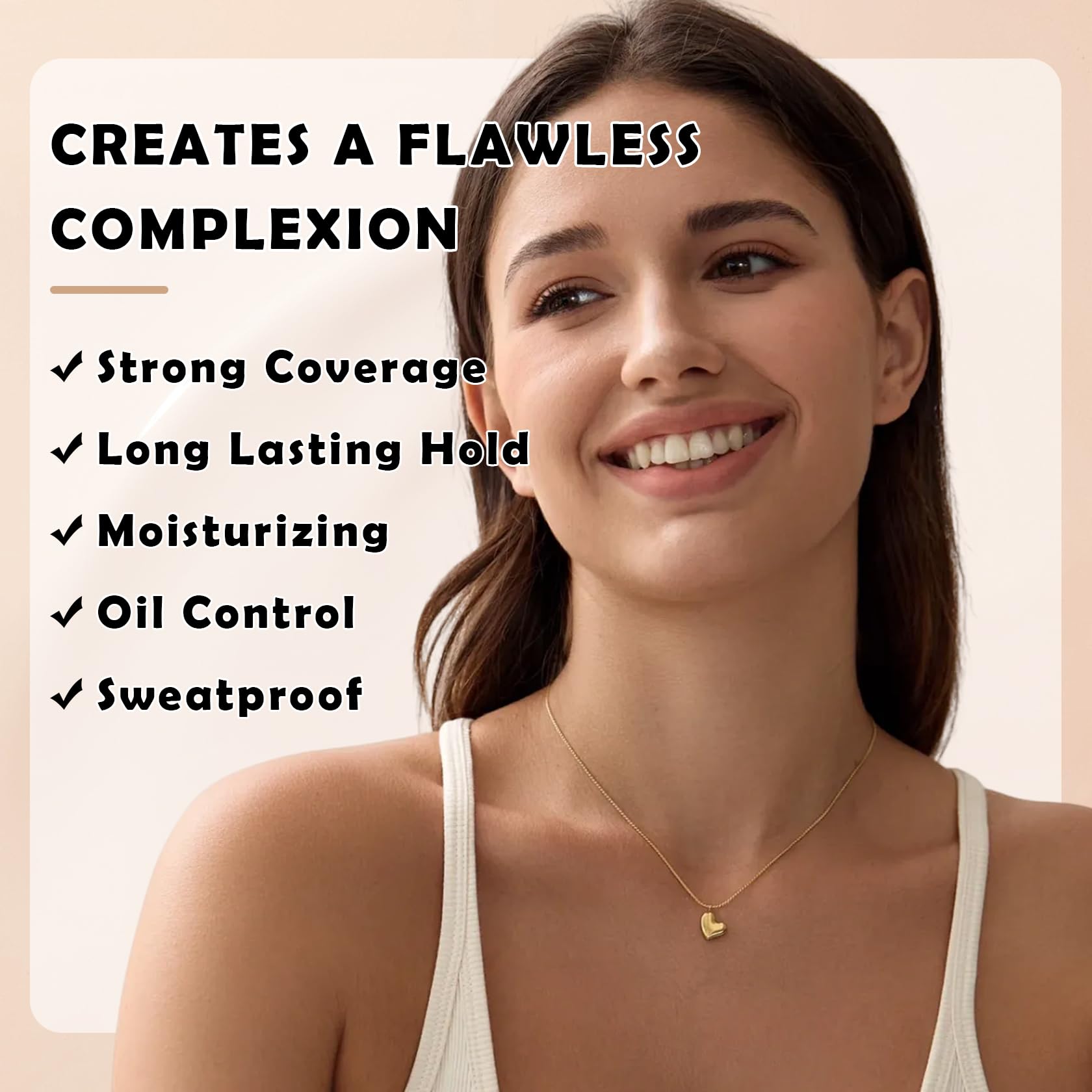 CAHIUYOA 2PCS Mushroom Head Air Cushion CC Cream Foundation Pink Setting Powder Loose Powder Makeup Set Long Lasting Oil Control