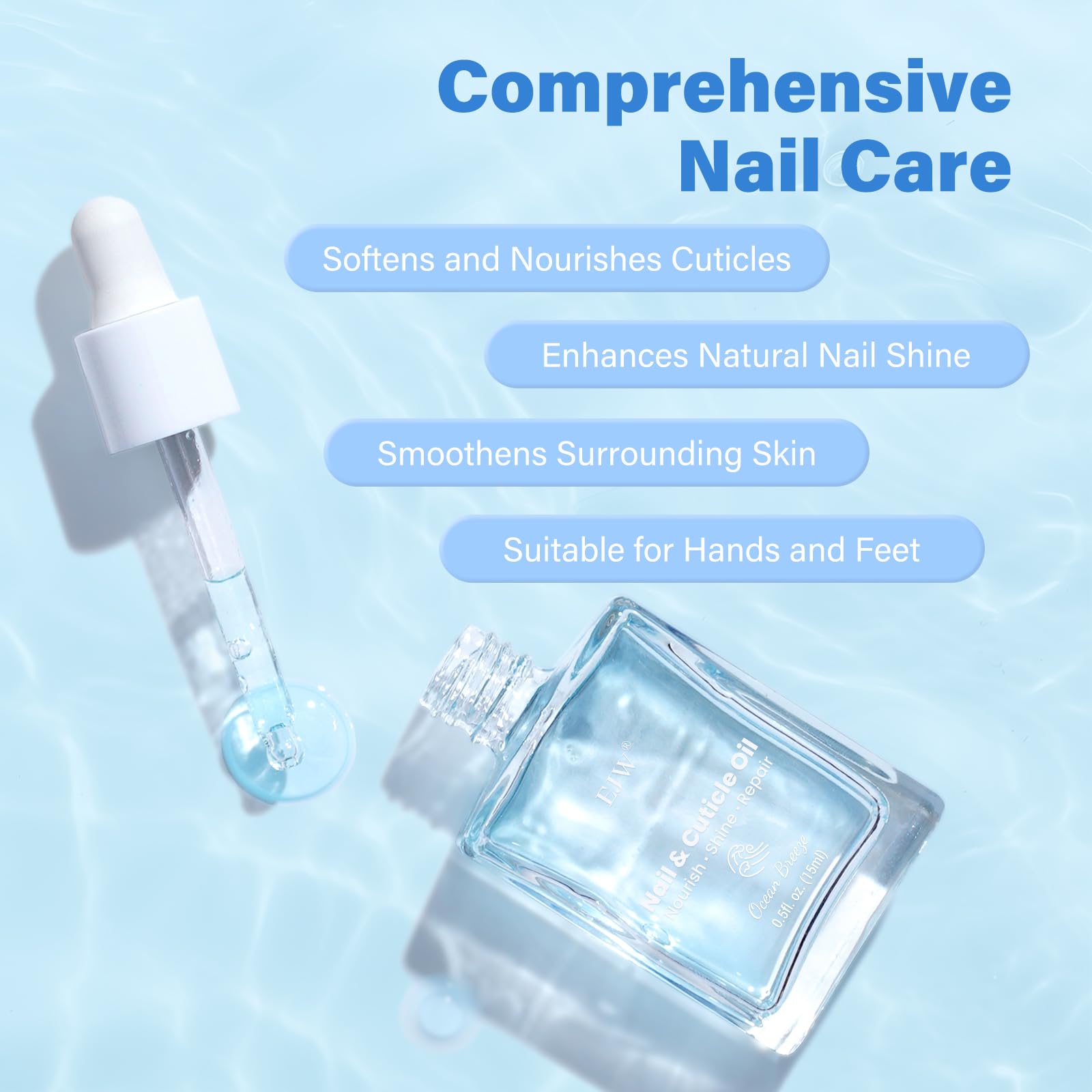 EJW Dual Layer Cuticle Oil for Nails - Nourishes & Repairs Dry, Damaged Cuticles, Strengthens Nails, Reduces Hangnails & Hand Li