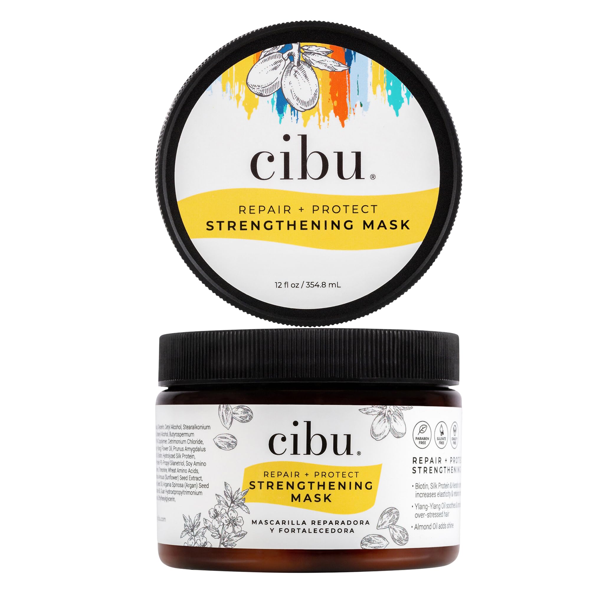CIBU Repair Strengthening Mask | Deep Conditioning for Dry Hair | Hydrating Mask for Damaged Hair | Treatment for All Hair Types