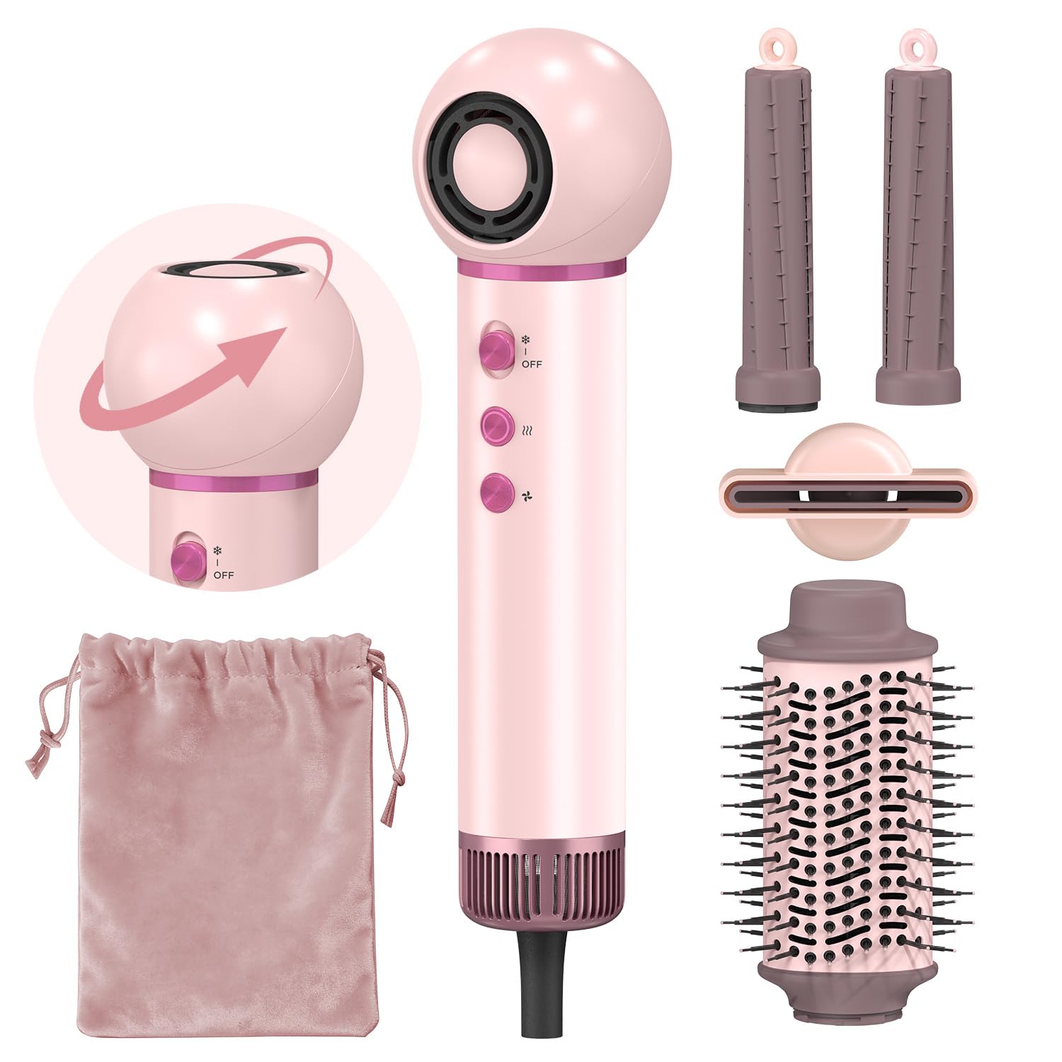 AROEVE 5 in 1 Hot Air Styler & Blow Dryer Brush,HighSpeed