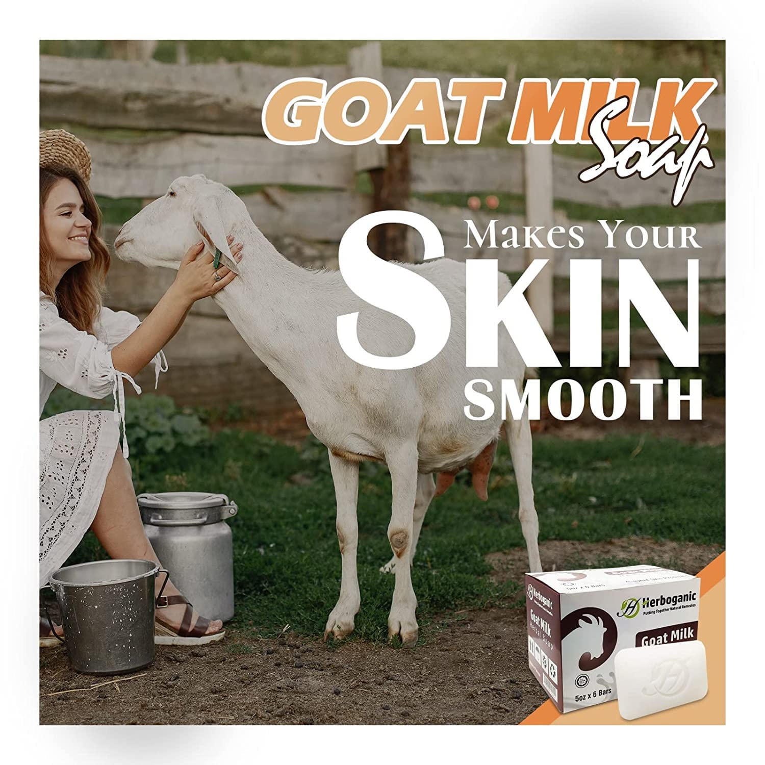 Herboganic Goat Milk Herbal Soap | Pack Of 1 Of 5Oz Soap Bar | Natural Soap Bar| Rejuvenating And Nourishing | Gentle For Men An