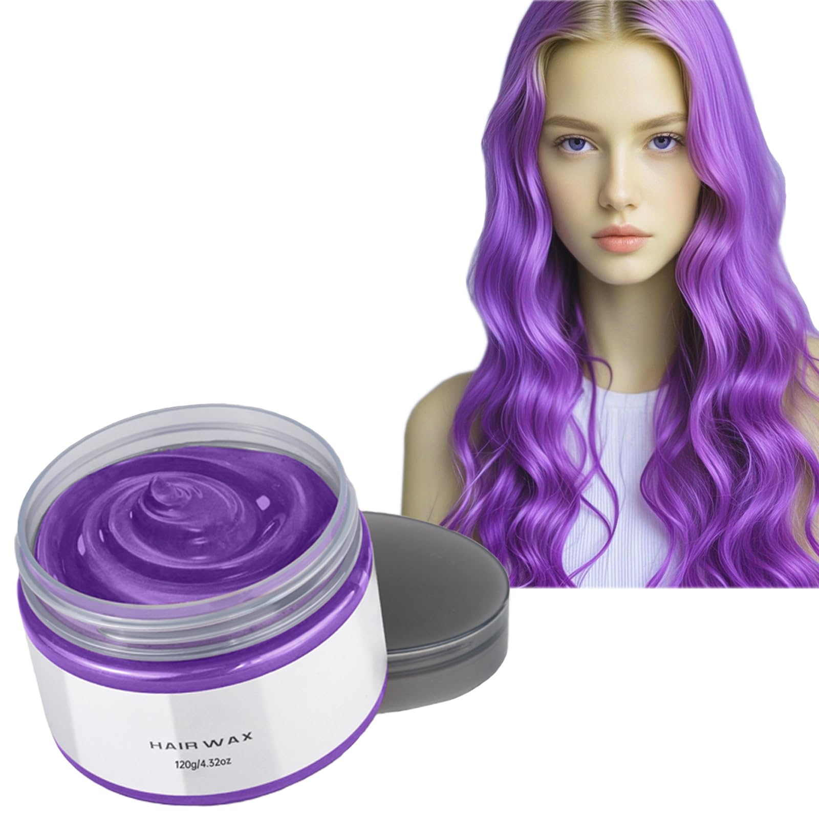 Washable Hair Styling Clay Wax for Crazy Hair Coloring and Cosplay Party, Makeup Gift Set for Kids, Girls, Men, and Women (Ash P