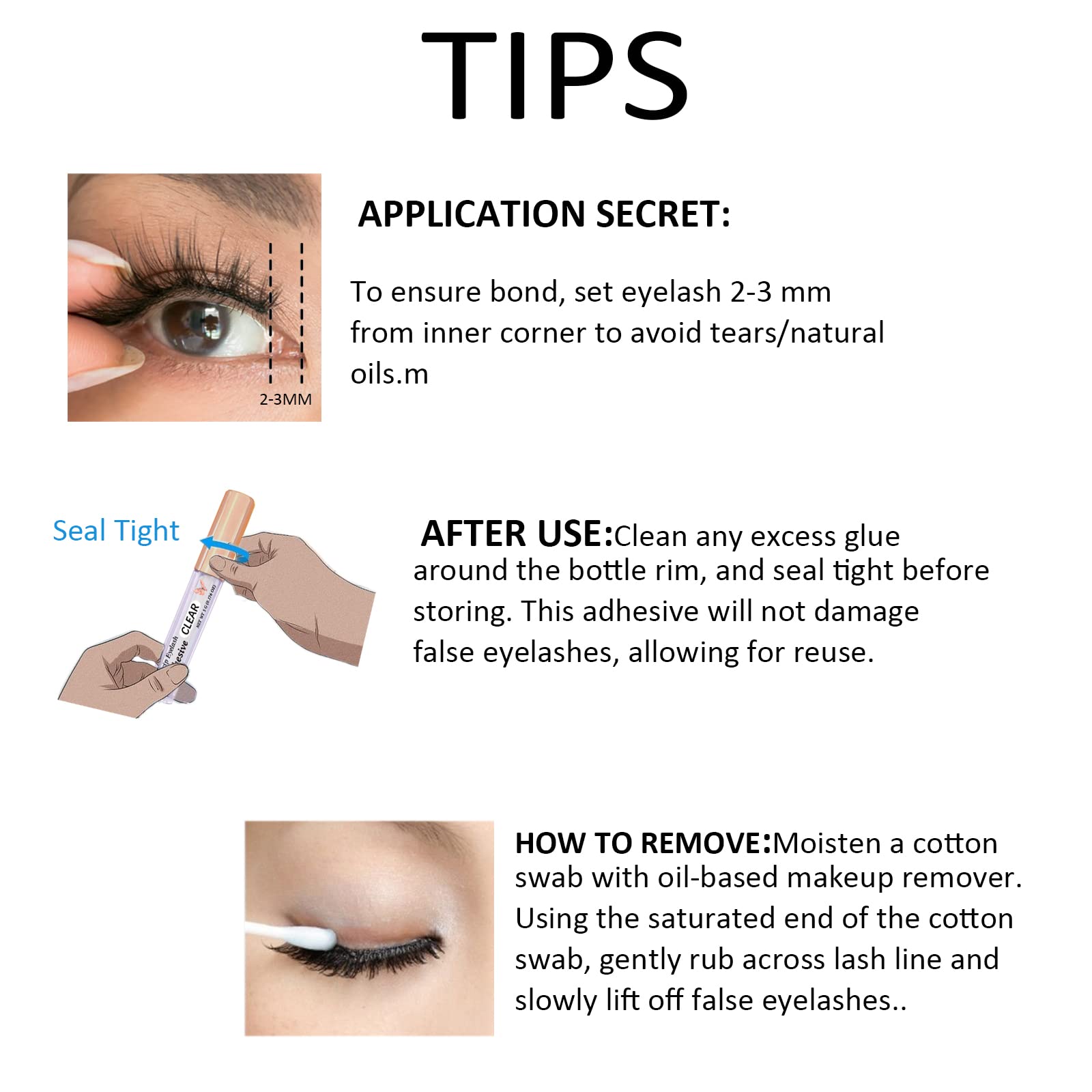 False Eyelash Glue Super Strong Hold Clear Eyelash Adhesive Waterproof Lash Glue Latex-Free Suitable For Sensitive Eyes Lashes G