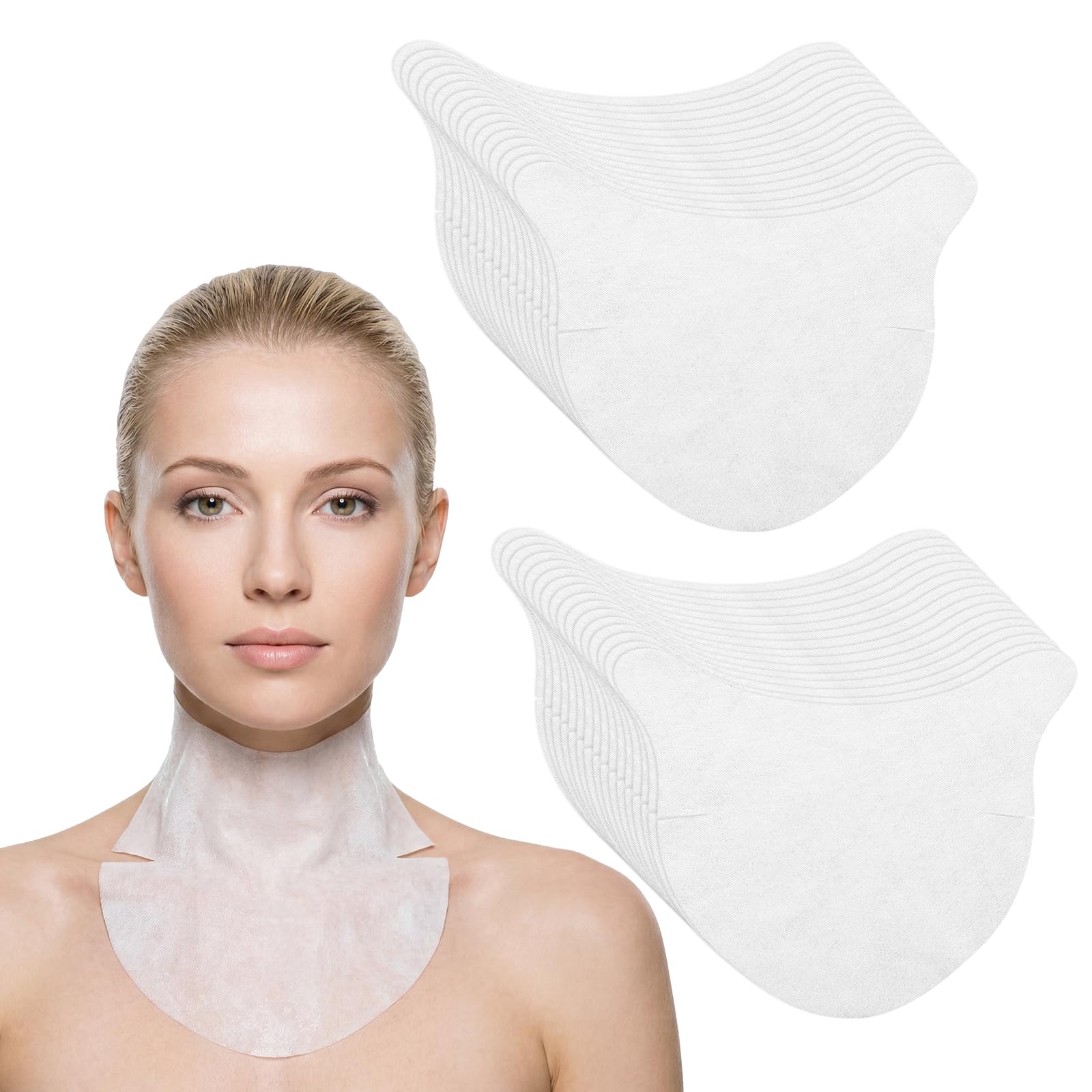 ElaraBerry 200 Sheet DIY Cotton Neck Mask Paper, Disposable Neck Wrinkle Patches Moisturizing Firming Tightening Mask Covers for