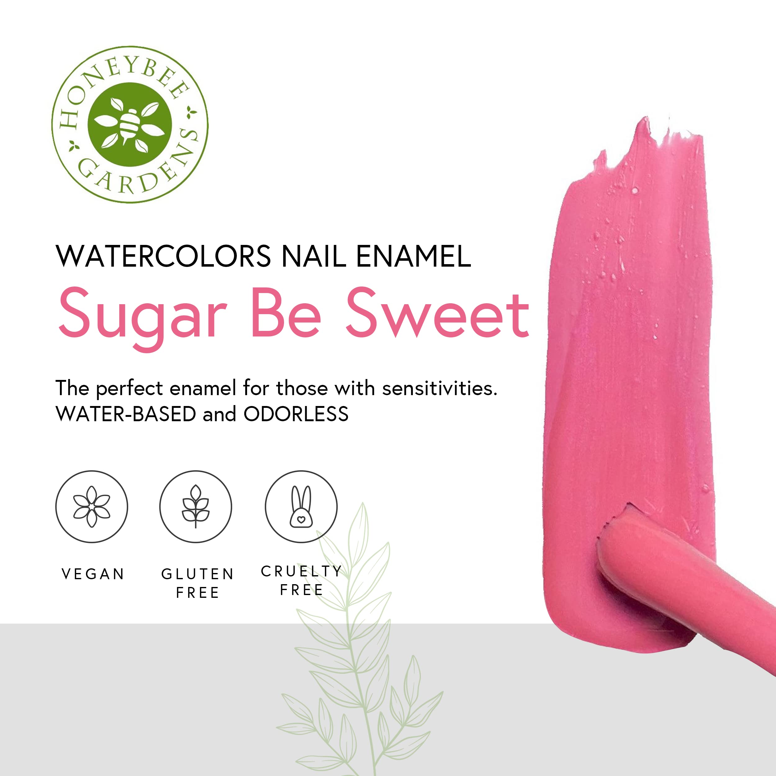 Honeybee Gardens Water-Based Nail Enamel, Bright Salmon Pink, Eco-Friendly, Odorless & Vibrant Polish, 0.5 Fl Oz