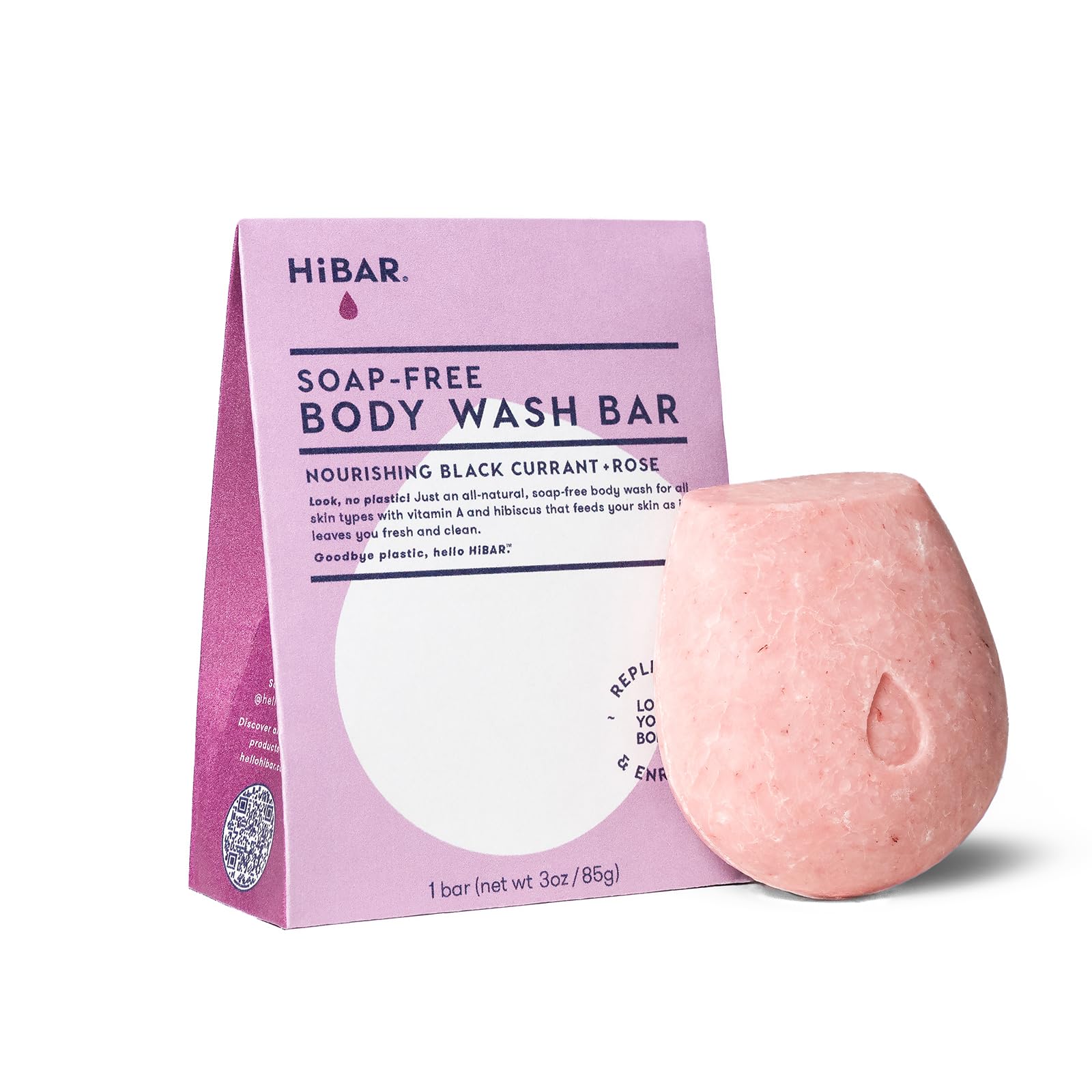 HIBAR - Nourish Solid Body Wash Bar - Replenish & Enrich - With Pomegranate Sterol & Jojoba Protein - Daily Use & Sensitive Skin