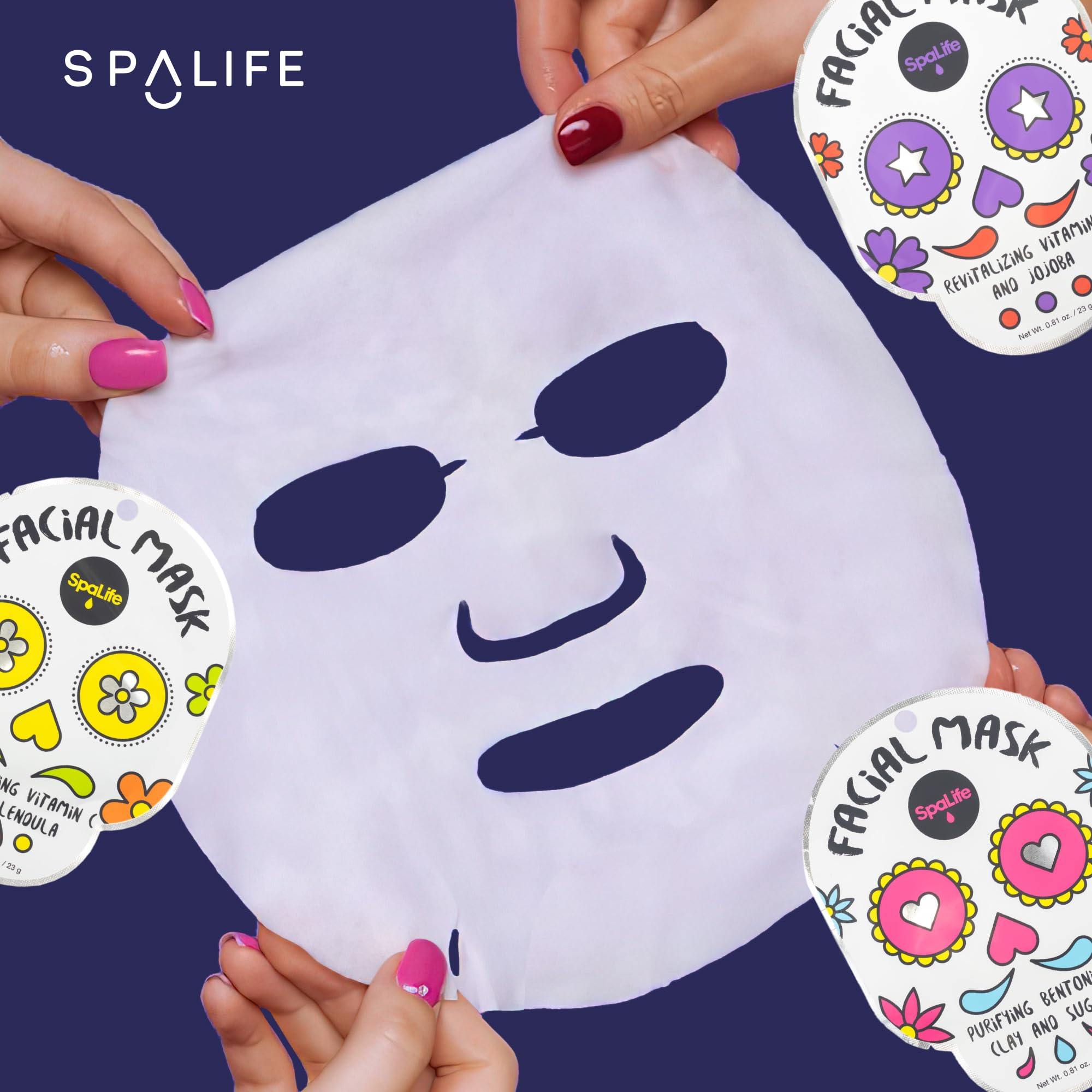 Spalife Dia De Muertos Facial Mask Variety Pack - 9 Count For Hydrating And Refreshing Skin Care Korean Sheet Masks - Moisturizi