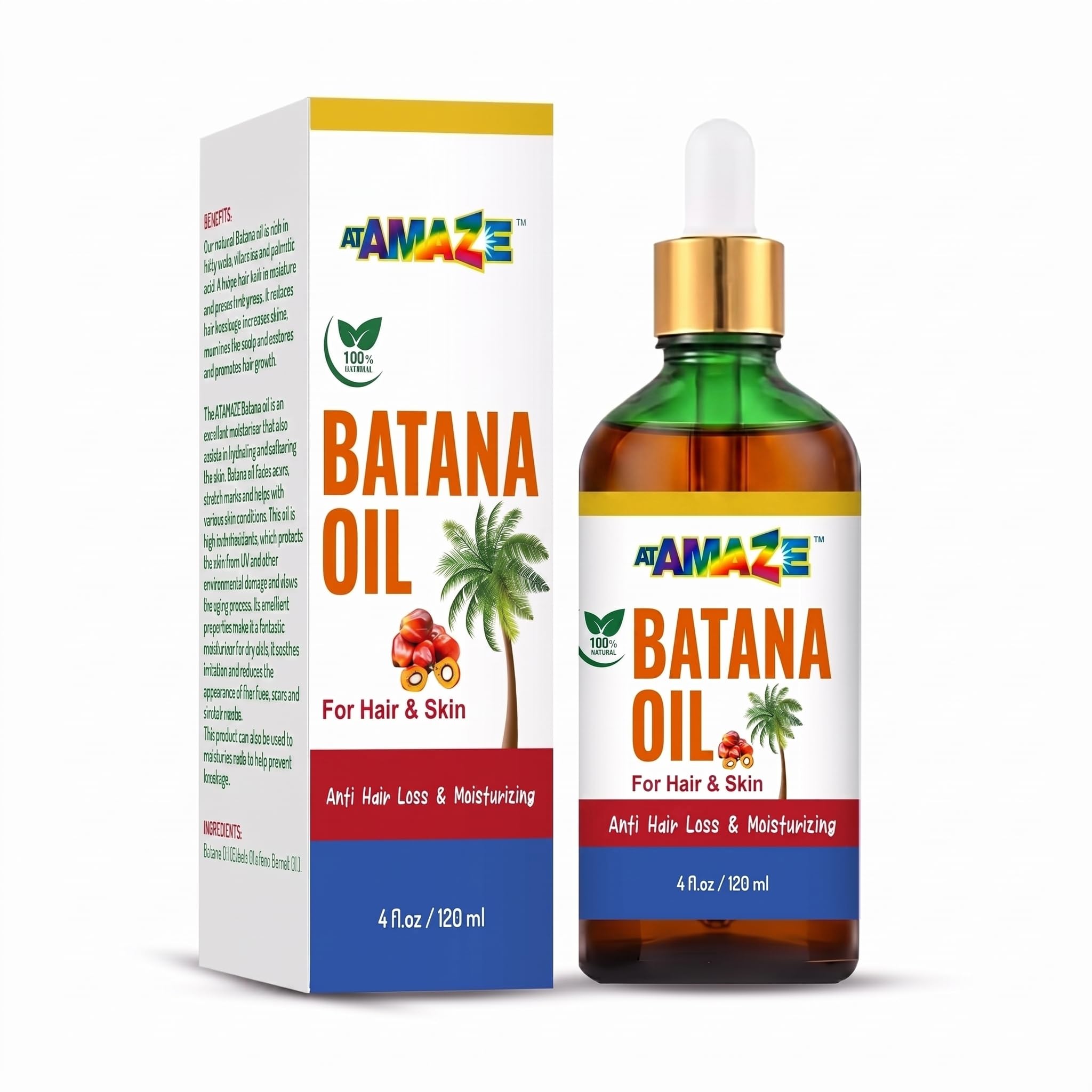 Pure Batana Oil for Hair Growth, Moisture Retainer and Hair Treatment 4oz