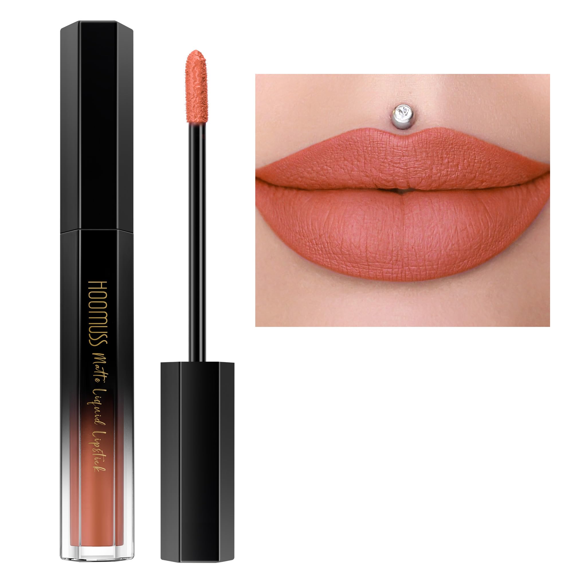 Hoomuss Cinnamon Lipstick Long Lasting, Matte Liquid Lipsticks For Women Non Transfer Smudgeproof Smooth And Easy To Appy Cruelt