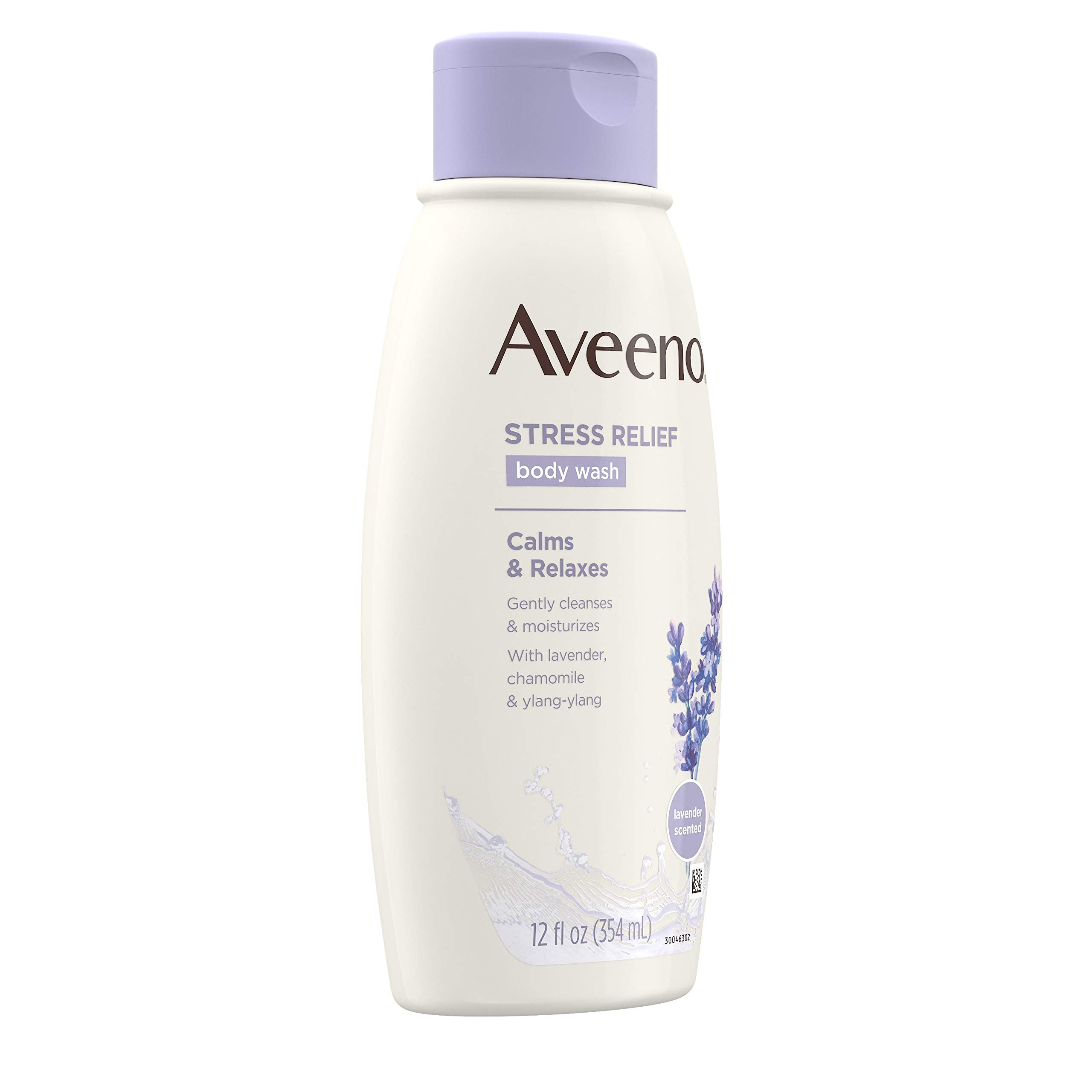 Aveeno Stress Relief Body Wash With Soothing Oat, Lavender, Chamomile & Ylang-Ylang Essential Oils, Dye- & Soap-Free Calming Bod