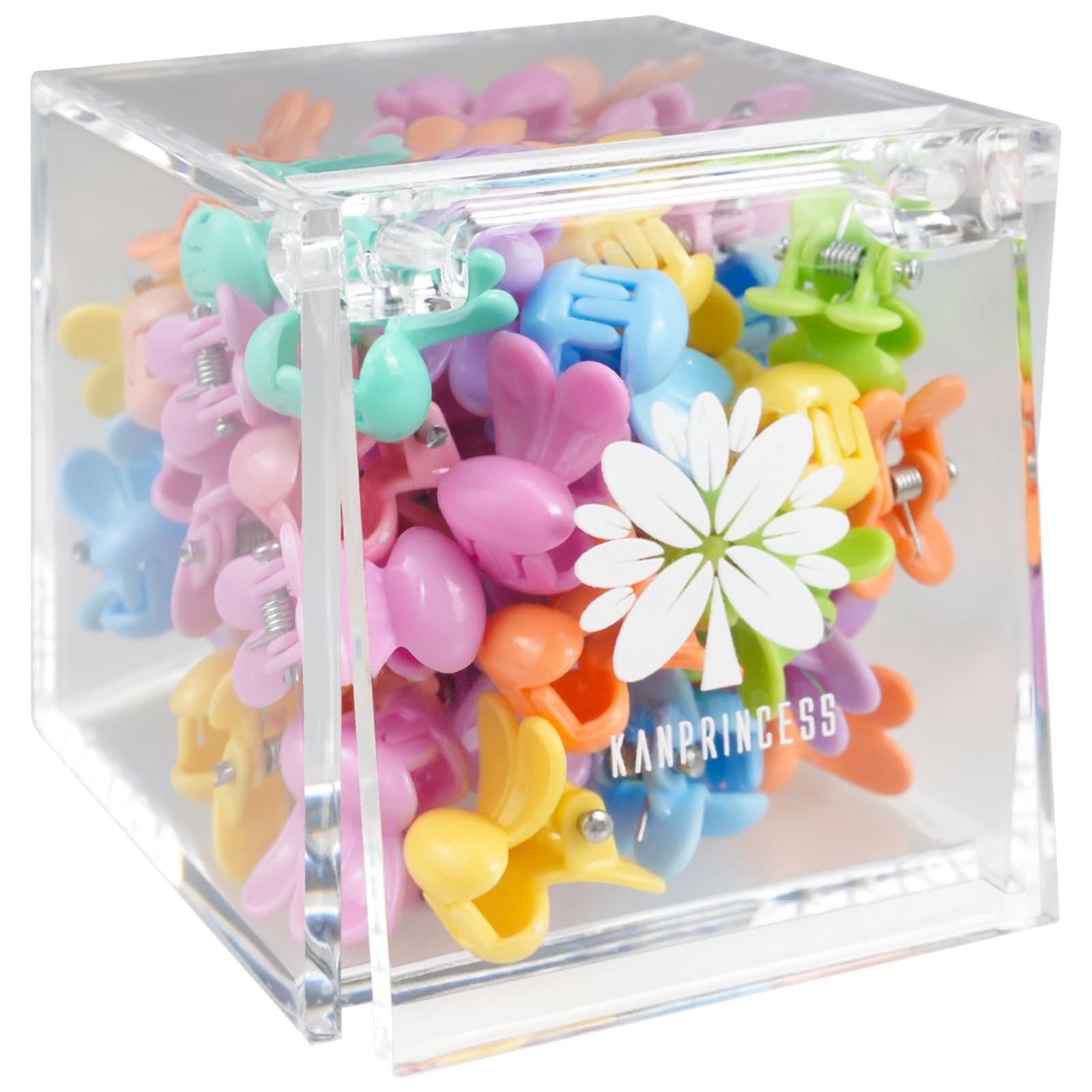 KANPRINCESS 60PCS Mini Claw Clips Small Hair Clips With Fancy Box Rabbit Claw Clips for Hair Cute Small Claw Clips For Women And