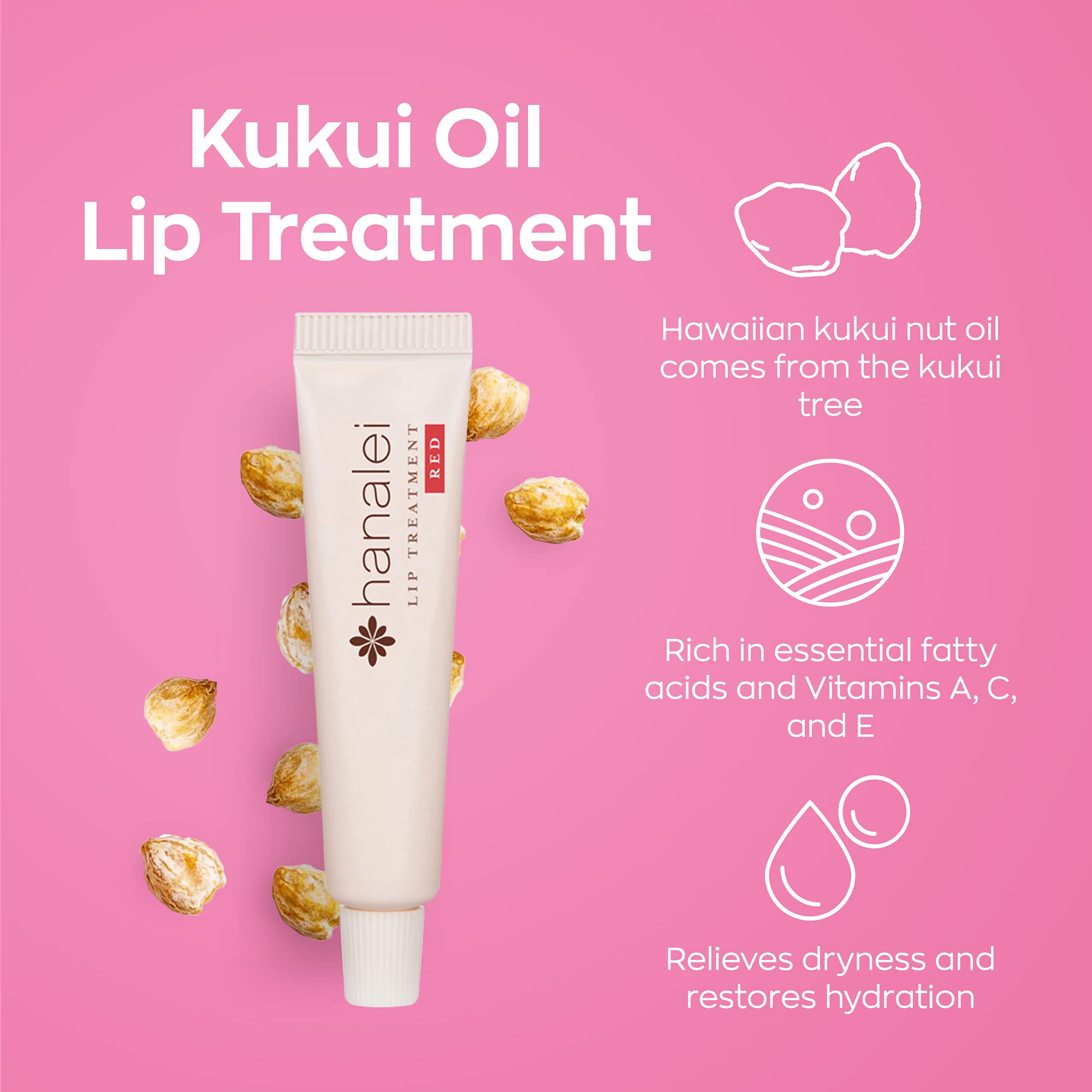 Hanalei Cruelty-Free | Paraben-Free | Hydrating Lip Treatment Balm to Soothe Dry Lips | Infused with Kukui Oil, Shea Butter, Gra