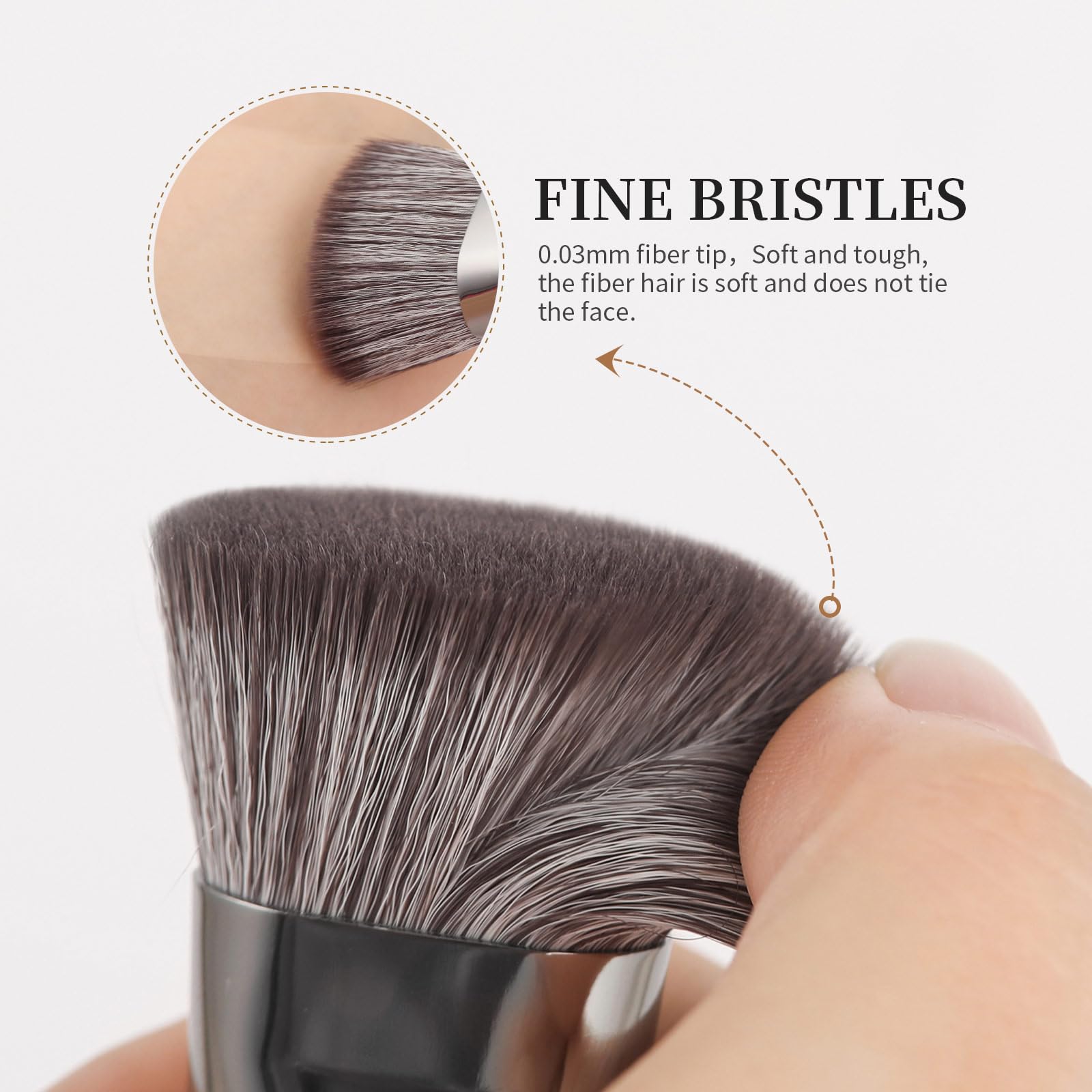 Ducare Foundation Brush,Contour Bronzer Self Tanner Brush Makeup Brush For Liquid Makeup Flat Top Professional Buffing Blending