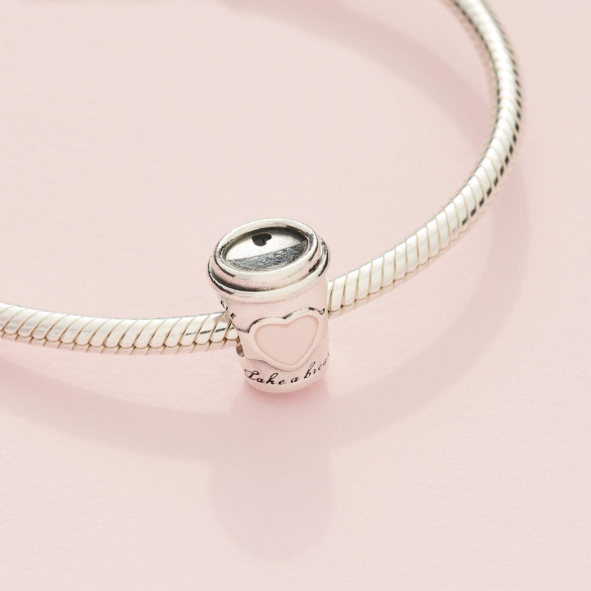 Pandora Jewelry Take a Break Coffee Cup Charm - Fun, Original Charm Charm Bracelets - Perfect Charm for Mom, Sister, Daughter &